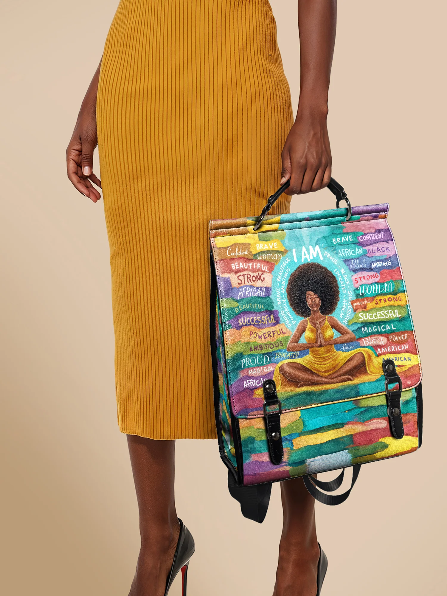 "AfroEssence" Leather Backpack - Image 3