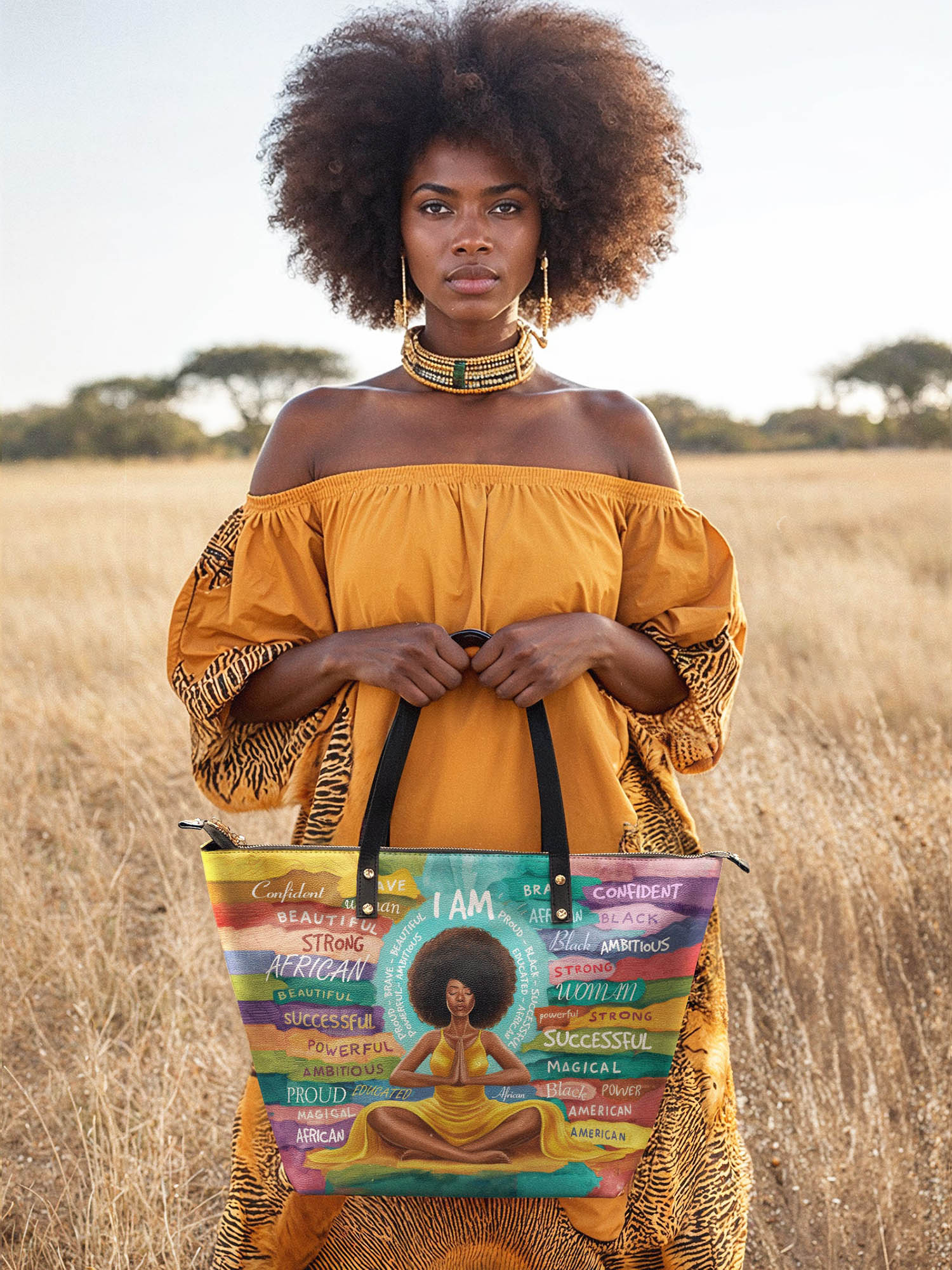 "AfroEssence" Leather Tote Bag - Image 4