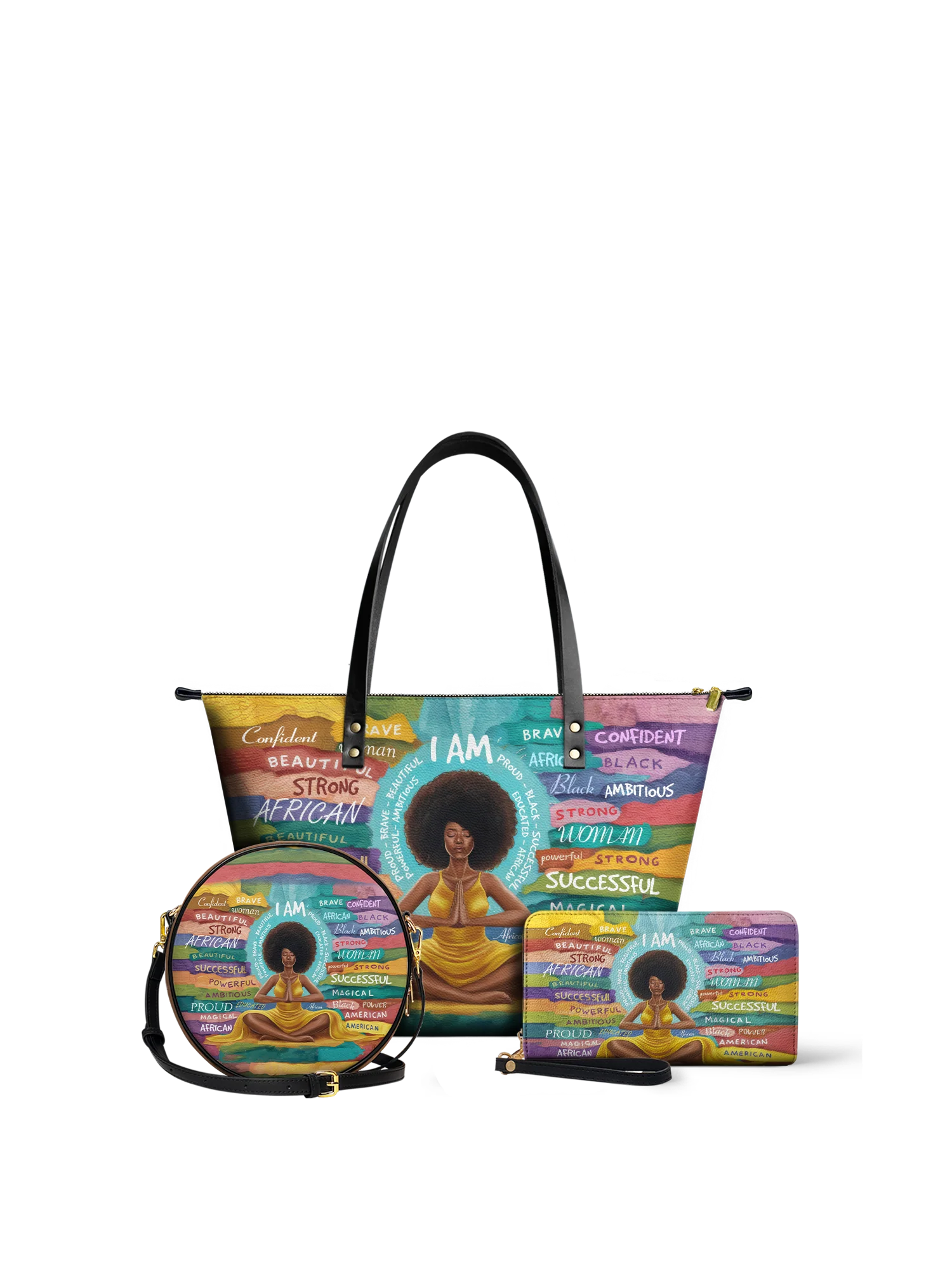 "AfroEssence" Leather Tote Bag - Image 9