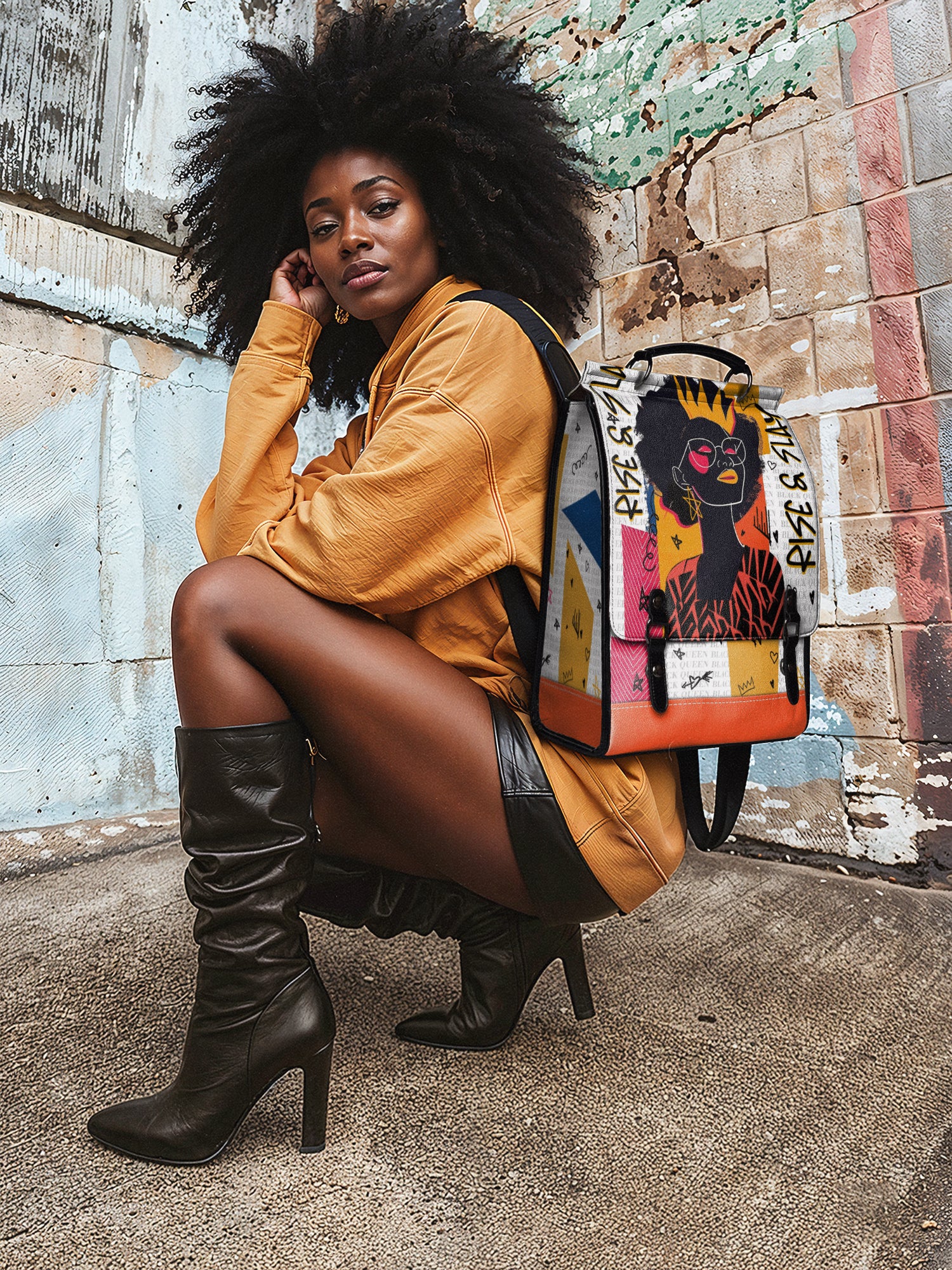 "Aina" Coconut White Leather Backpack - Image 4