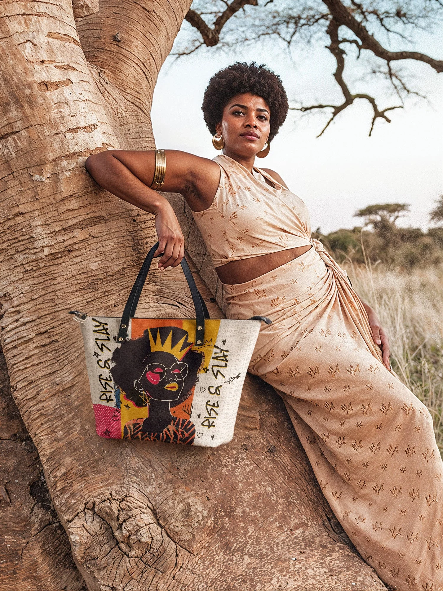 "Aina" Coconut White Leather Tote Bag - Image 4