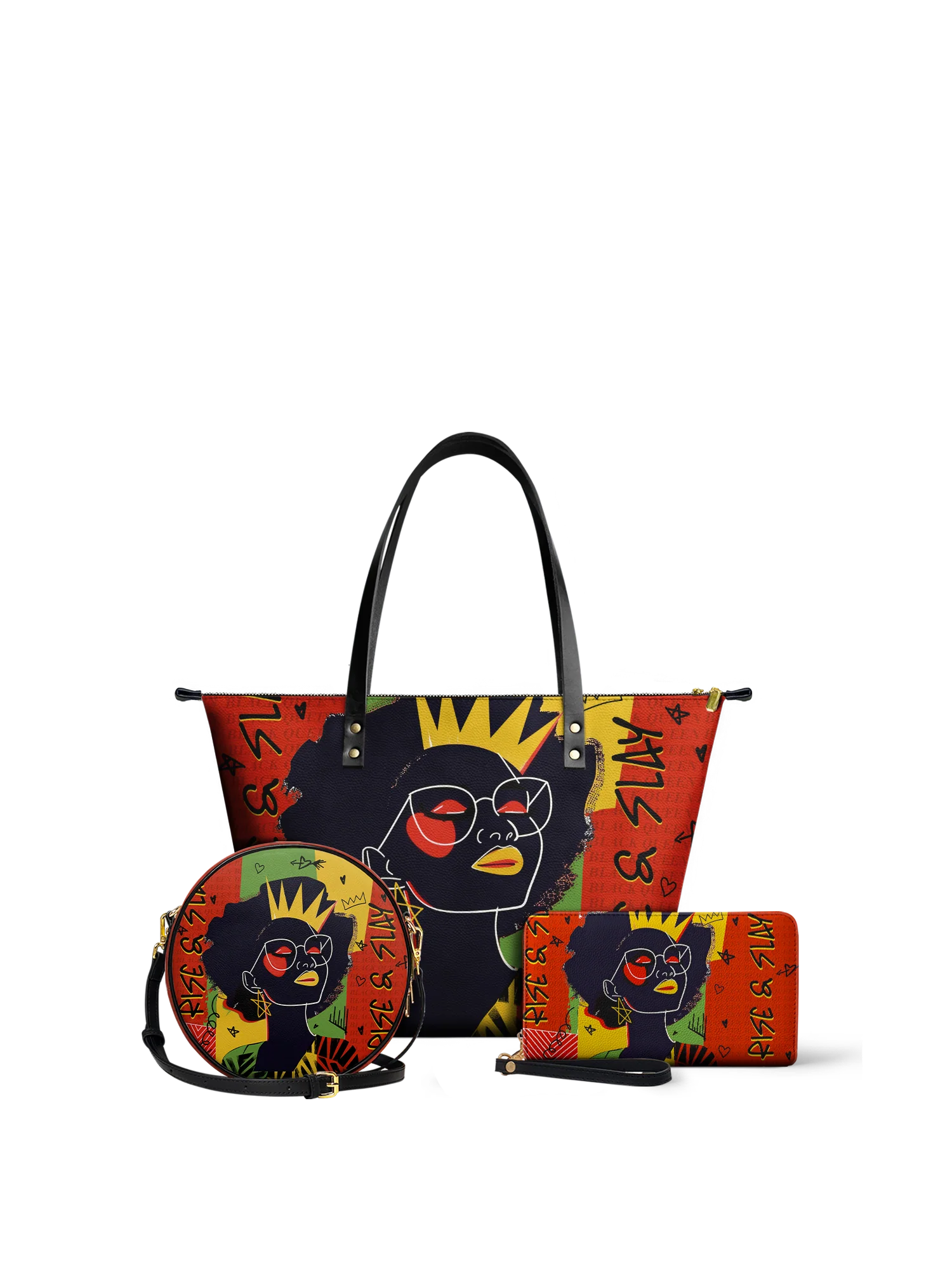 "Aina" Flame Red Circle Crossbody Bag - Image 7