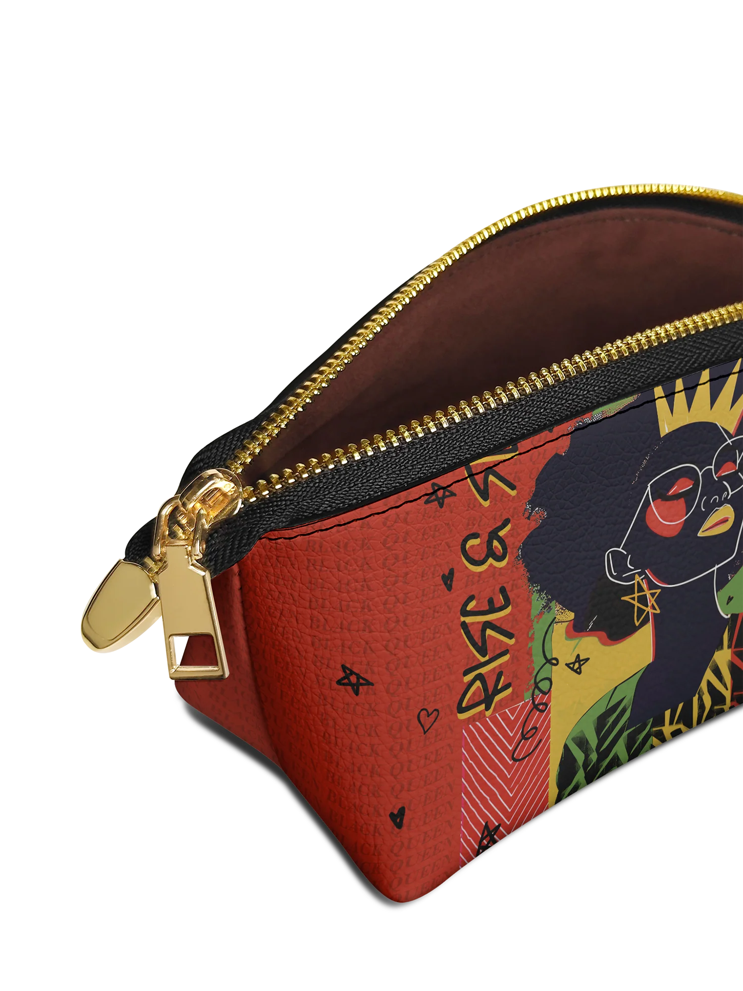 "Aina" Flame Red Eclipse Makeup Bag - Image 5