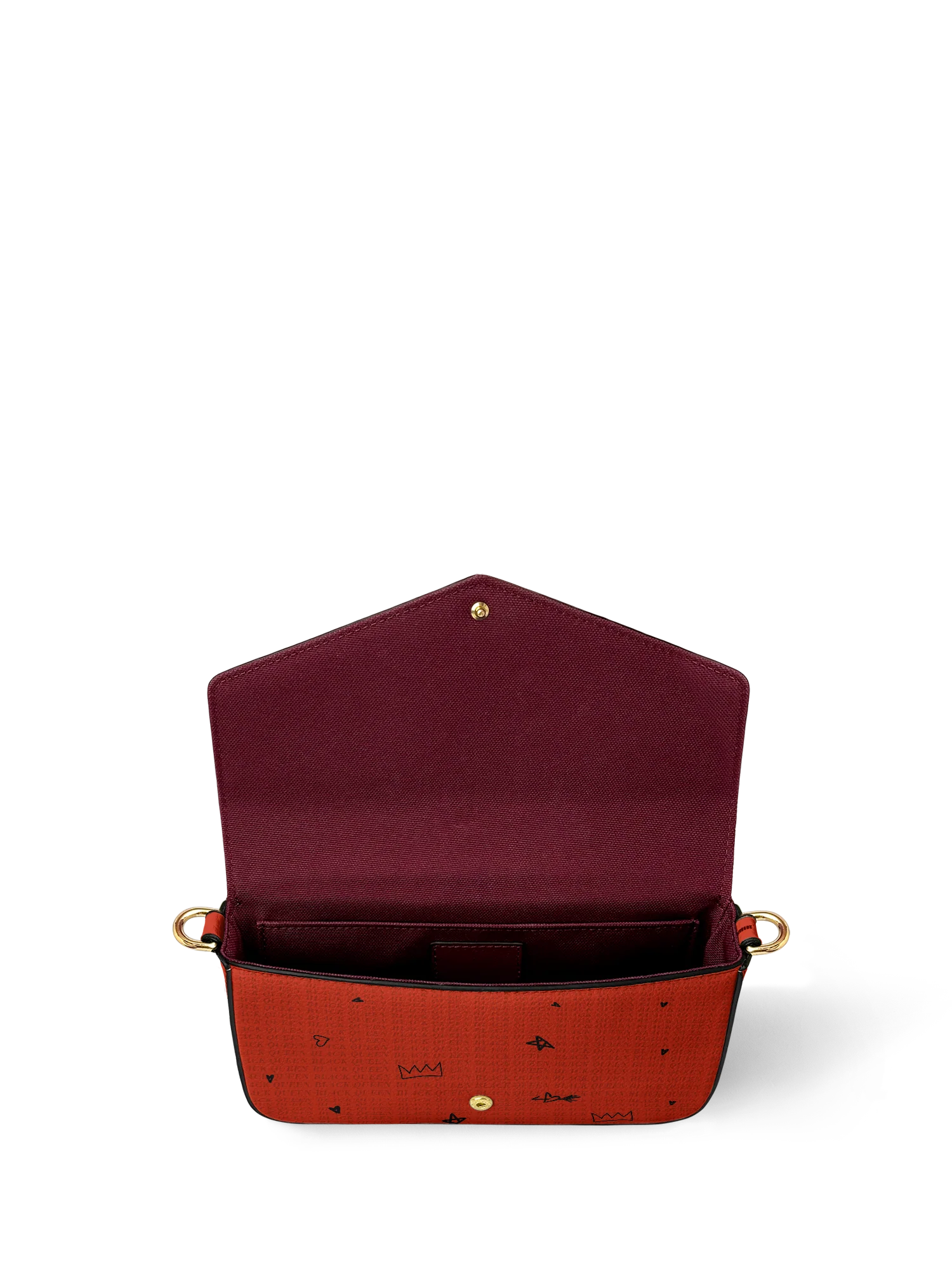 "Aina" Flame Red Envelope Chain Crossbody Bag - Image 5
