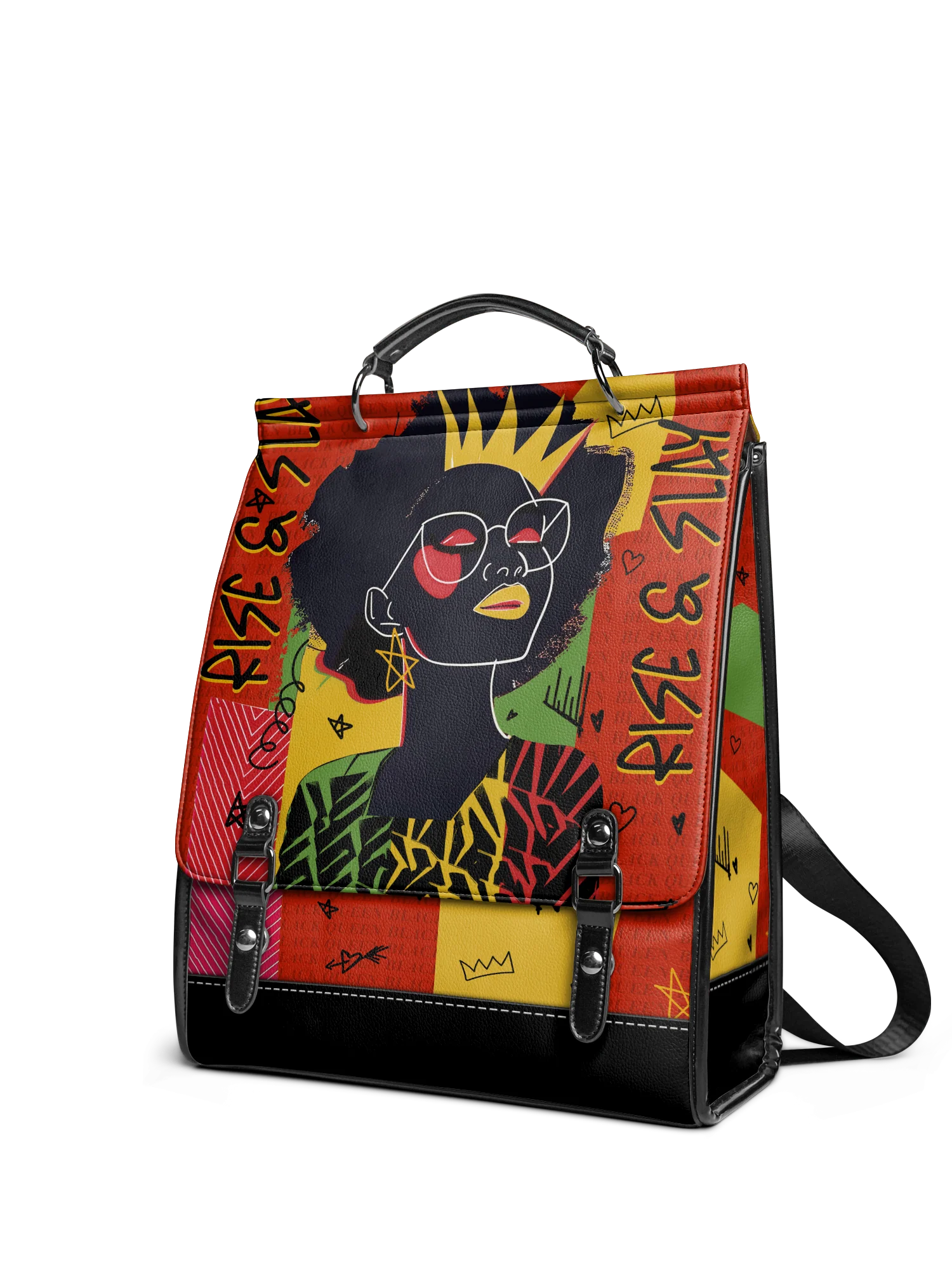 "Aina" Flame Red Leather Backpack - Image 5