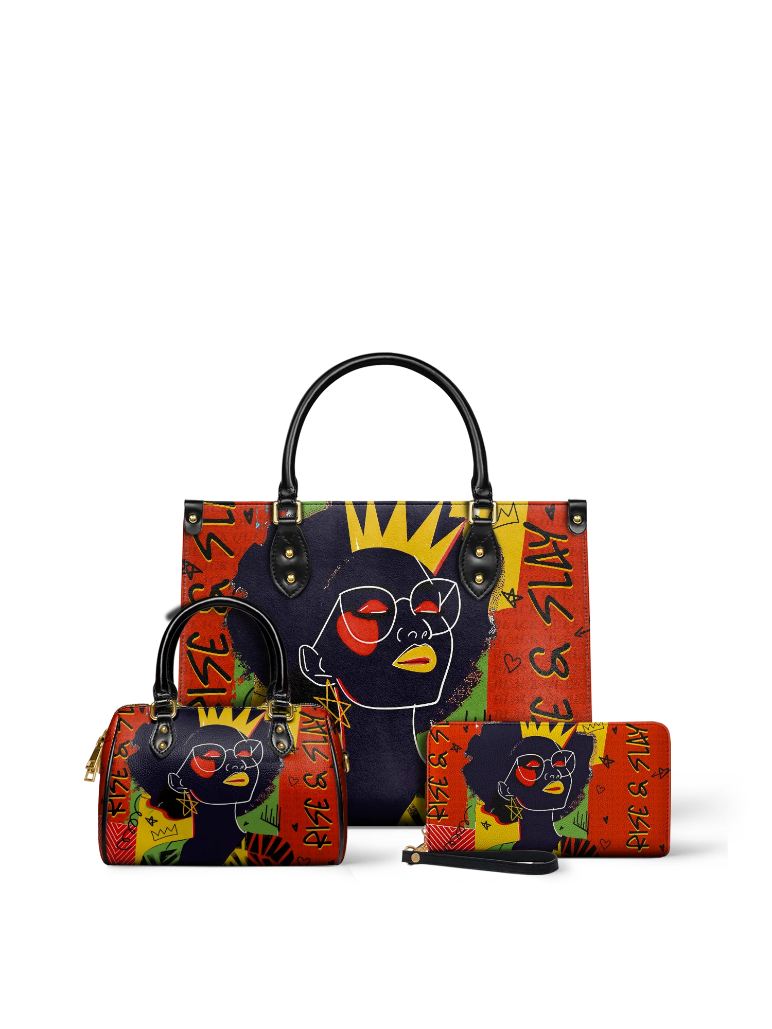 "Aina" Flame Red Leather Handbag - Image 10