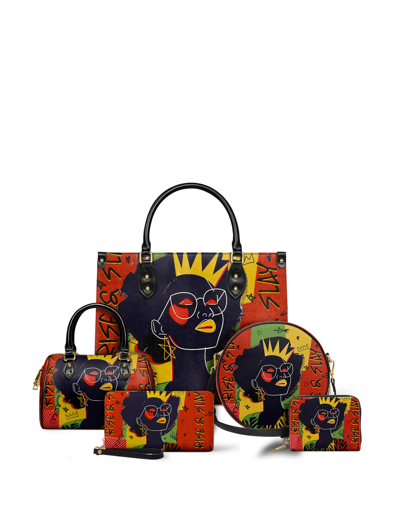"Aina" Flame Red Leather Handbag - Image 11
