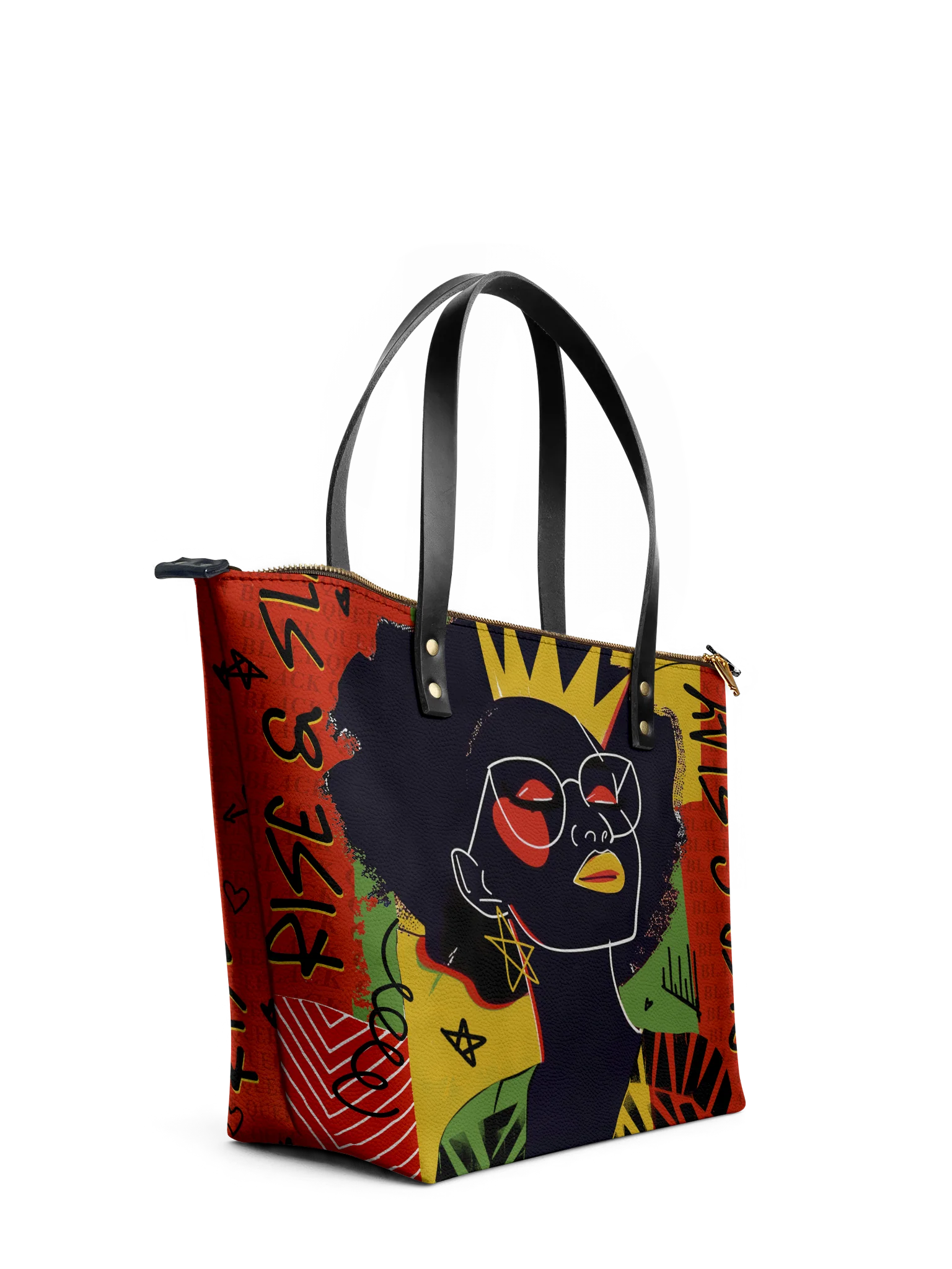 "Aina" Flame Red Leather Tote Bag - Image 6