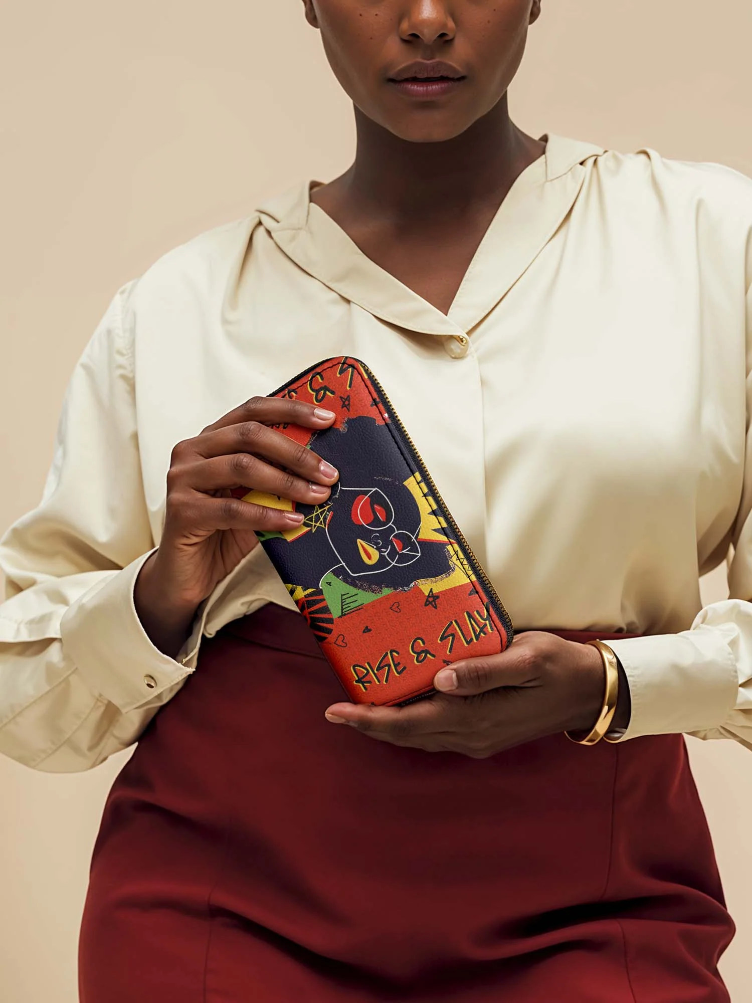 "Aina" Flame Red Wallet - Image 3