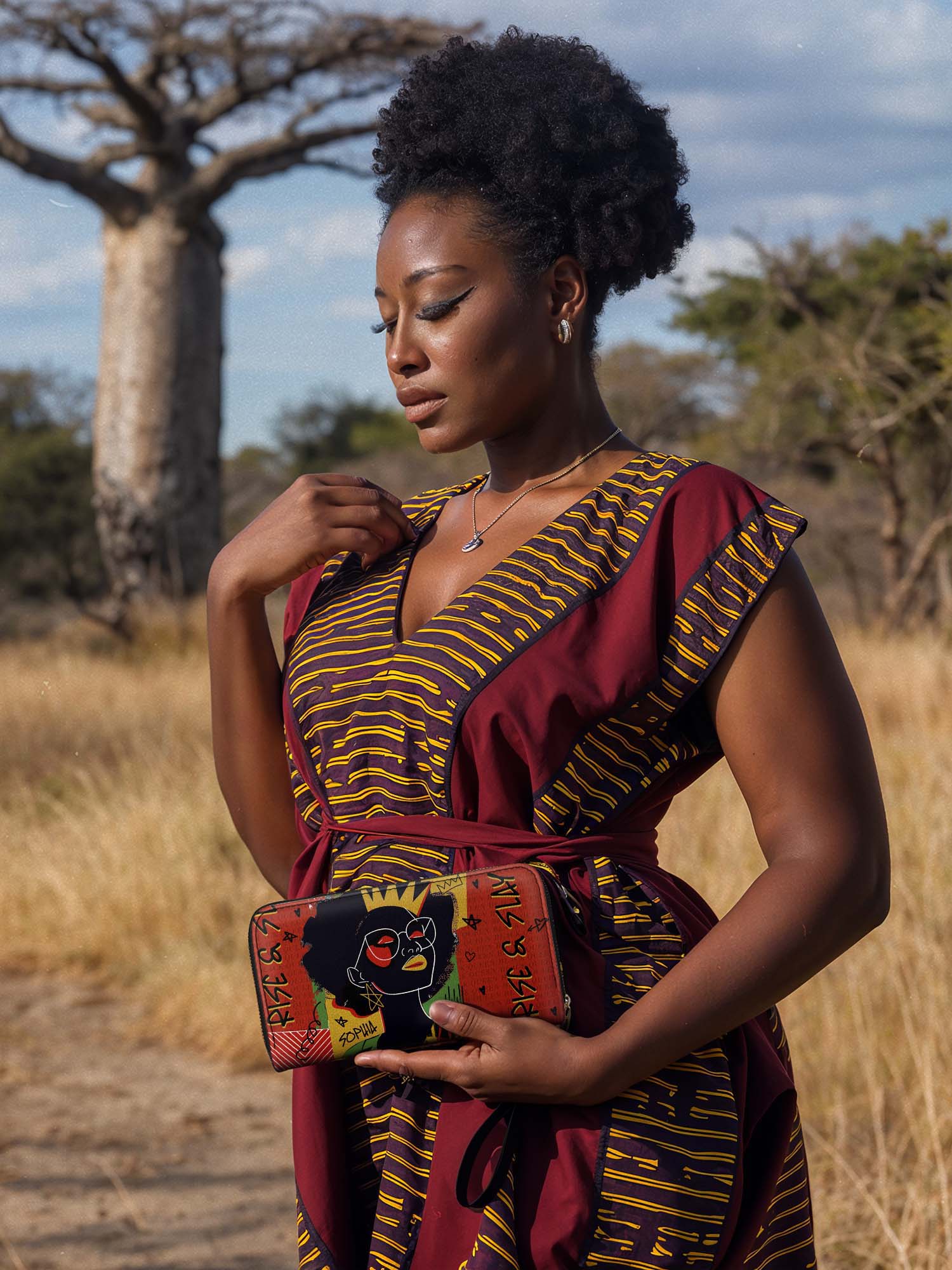 "Aina" Flame Red Wallet - Image 4