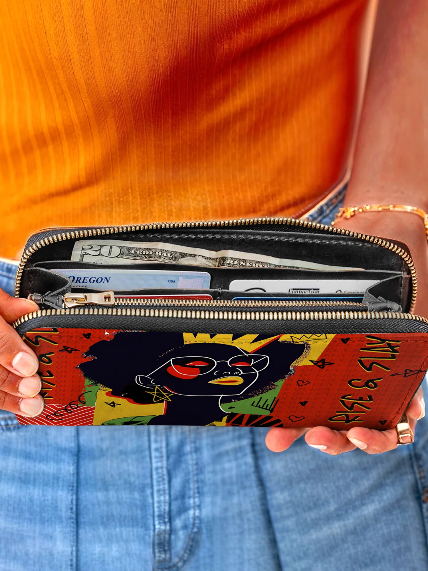 "Aina" Flame Red Wallet - Image 7