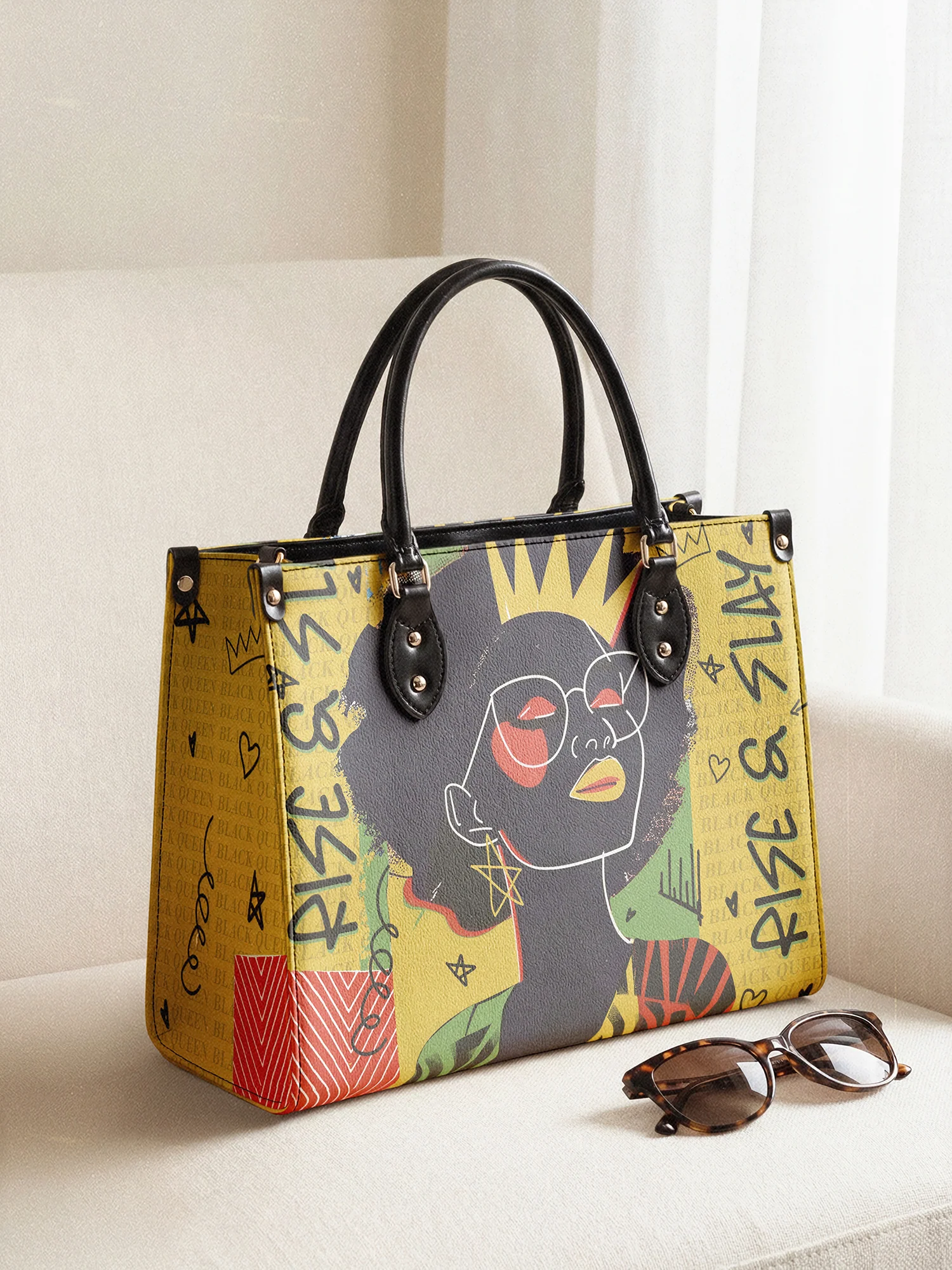 "Aina" Lemon Zest Leather Handbag - Image 4