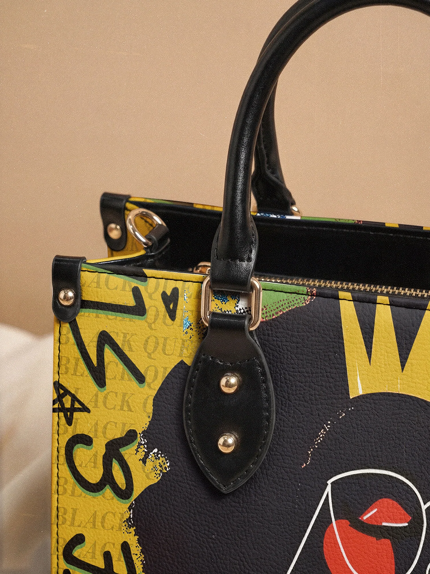"Aina" Lemon Zest Leather Handbag - Image 6