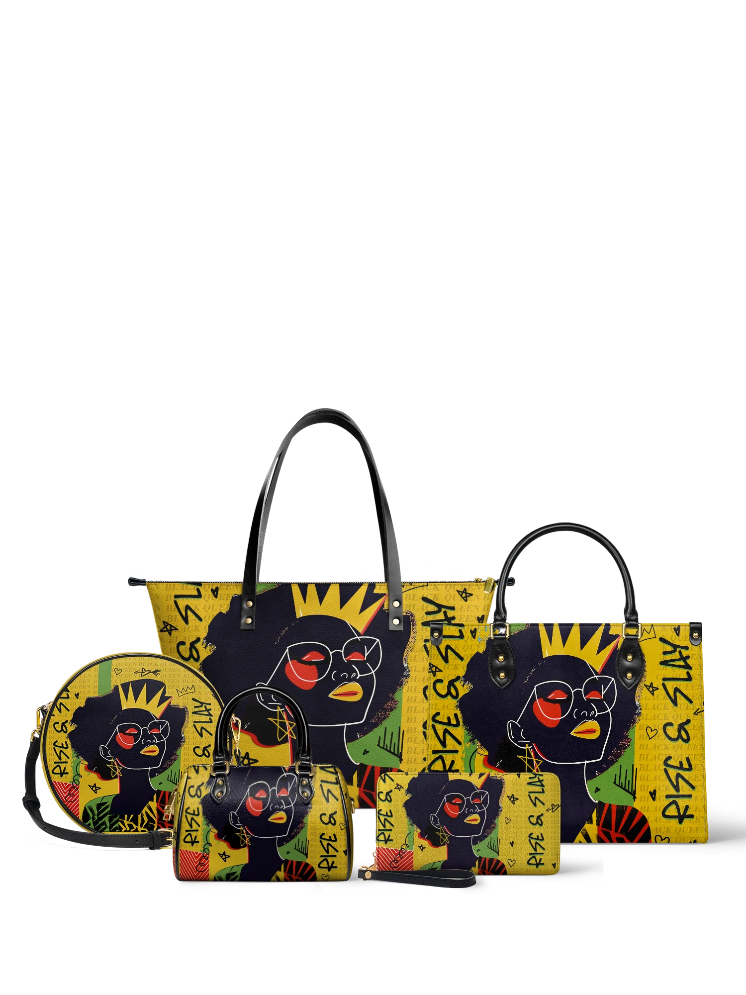 "Aina" Lemon Zest Leather Handbag Bundle