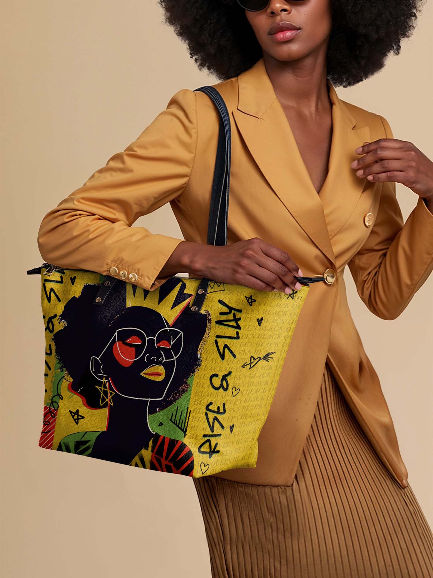 "Aina" Lemon Zest Leather Tote Bag - Image 3