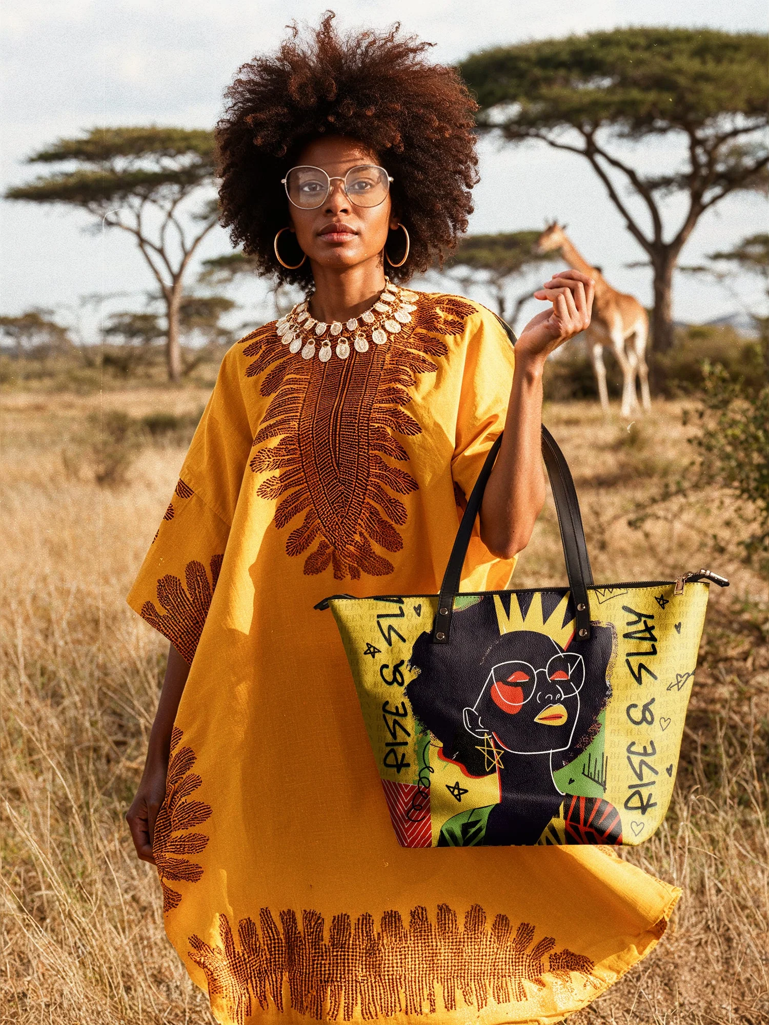 "Aina" Lemon Zest Leather Tote Bag - Image 4