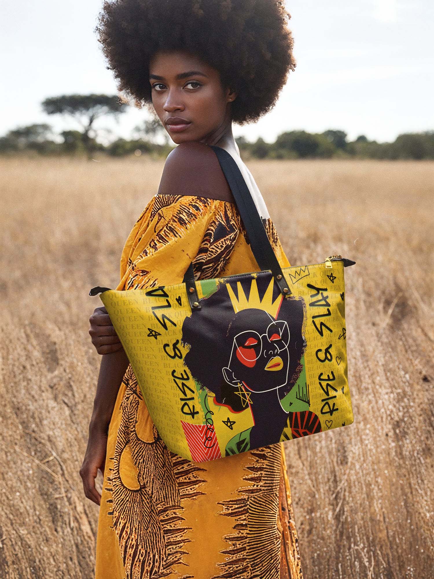 "Aina" Lemon Zest Leather Tote Bag - Image 5
