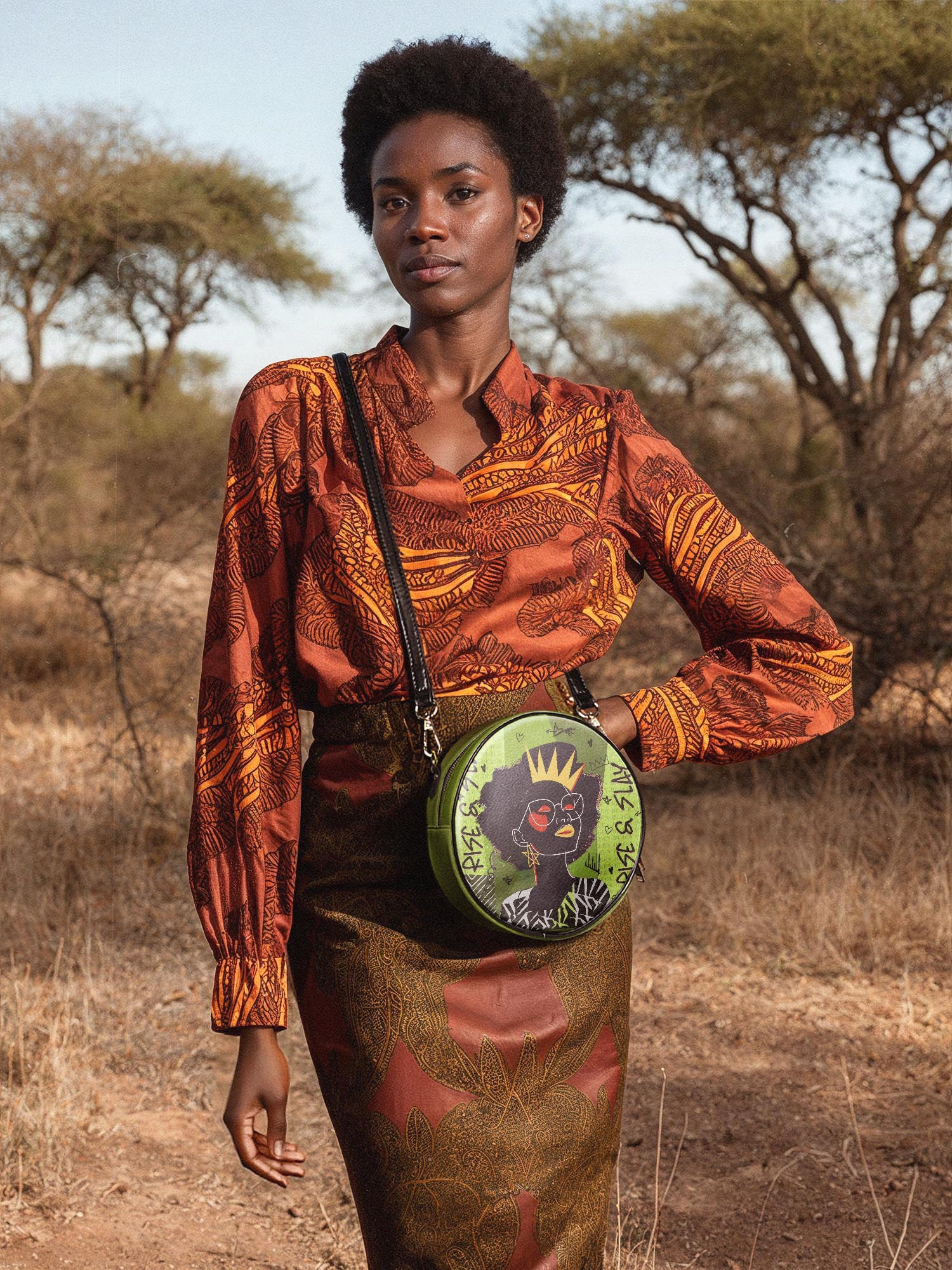 "Aina" Lime Pop Circle Crossbody Bag - Image 3