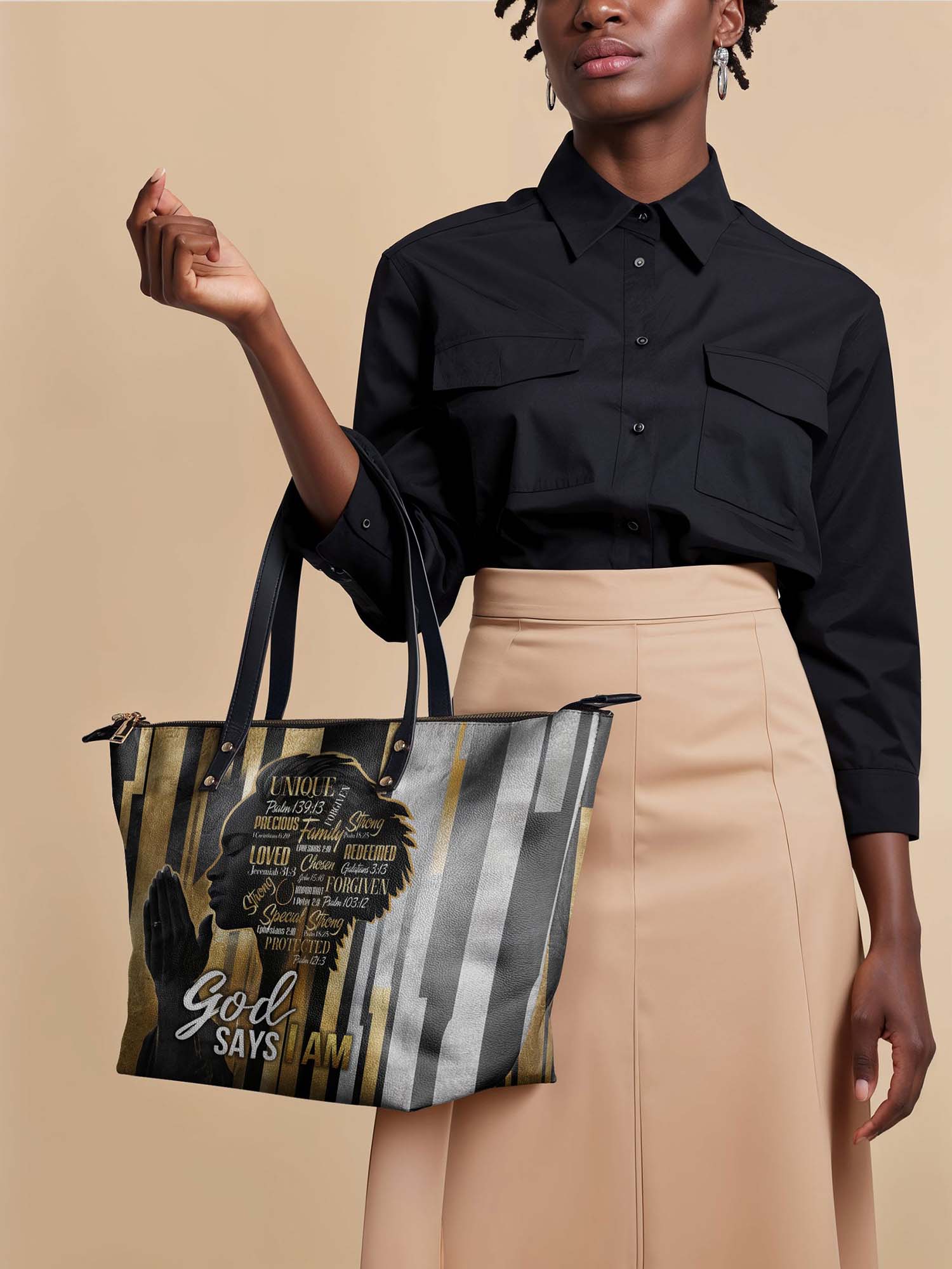 "Amara" Leather Tote Bag - Image 3