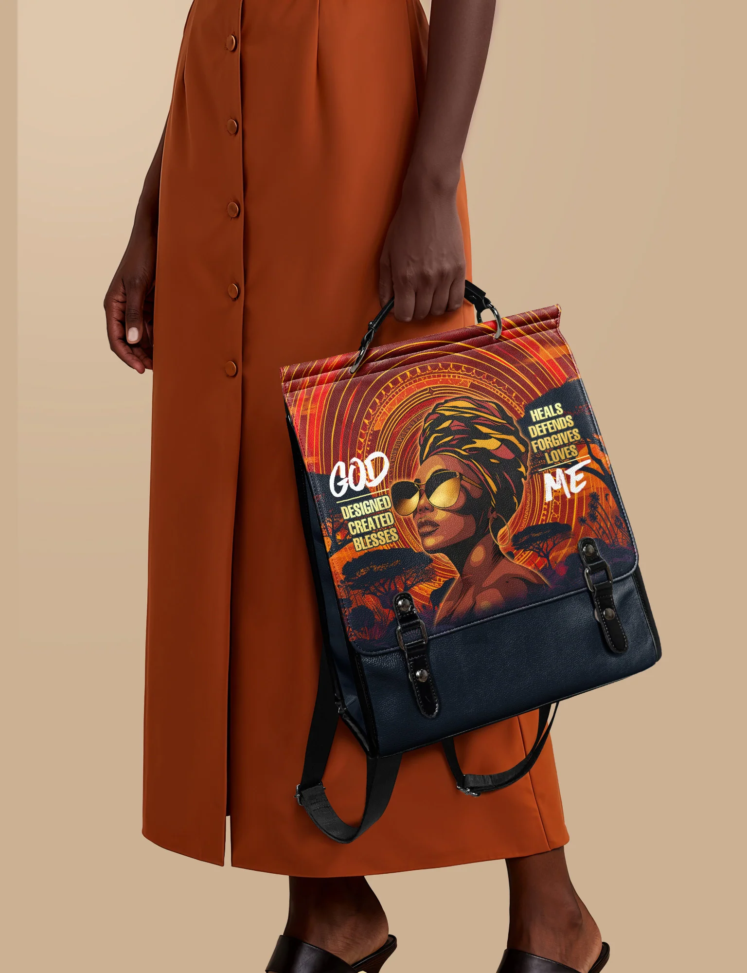 "Aseda" Leather Backpack - Image 3