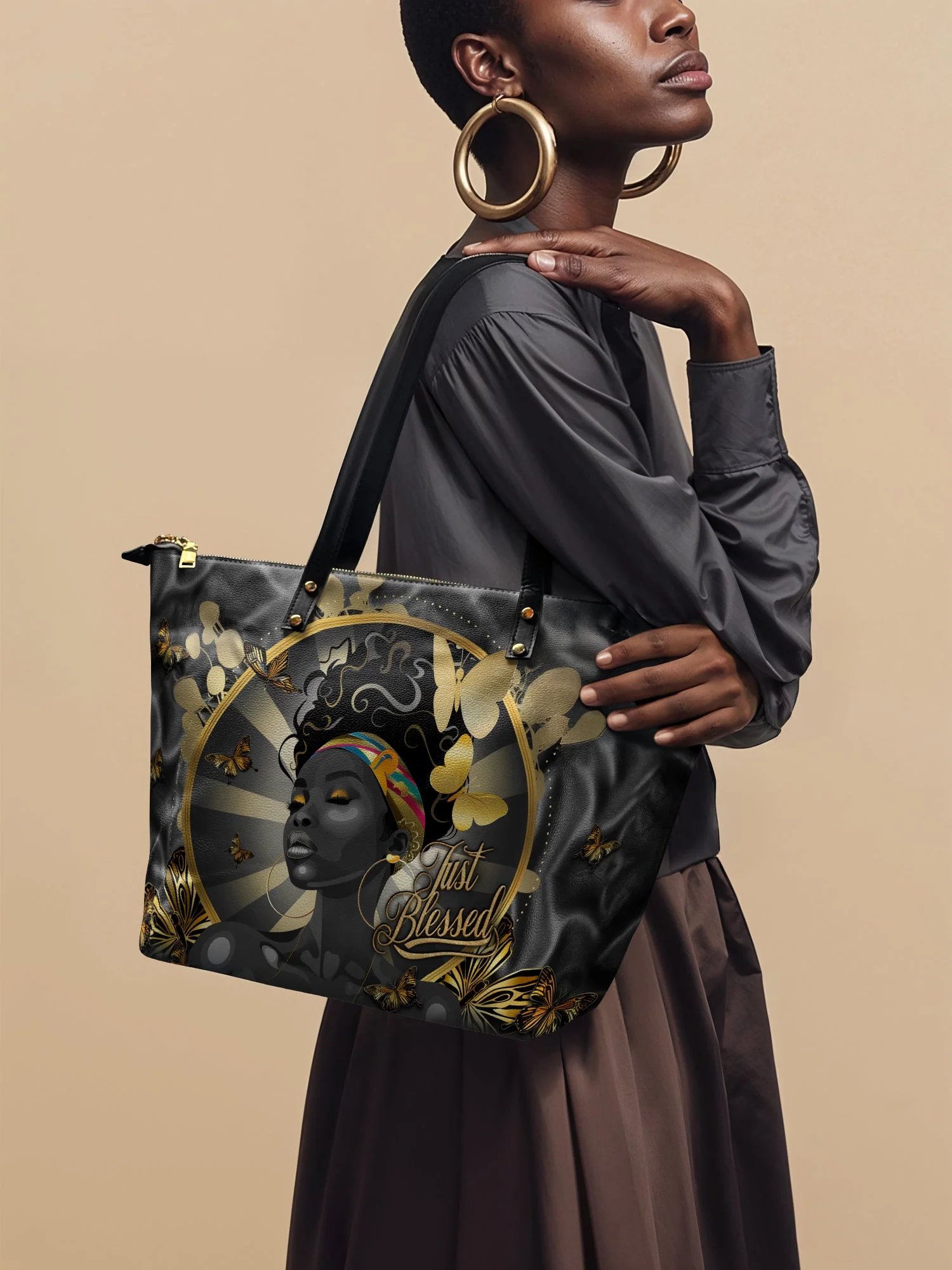 "Barakaya" Leather Tote Bag - Image 3