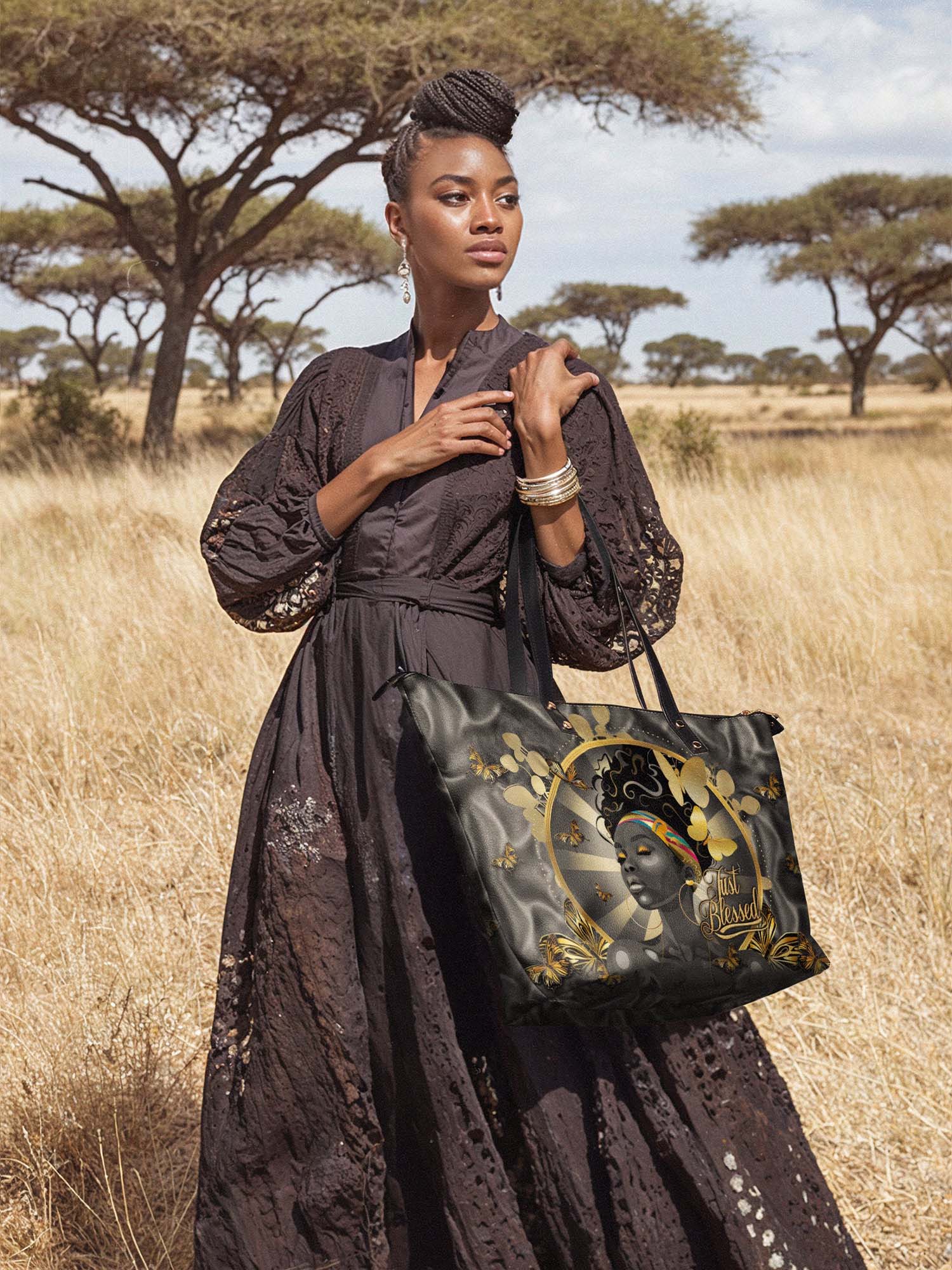 "Barakaya" Leather Tote Bag - Image 4
