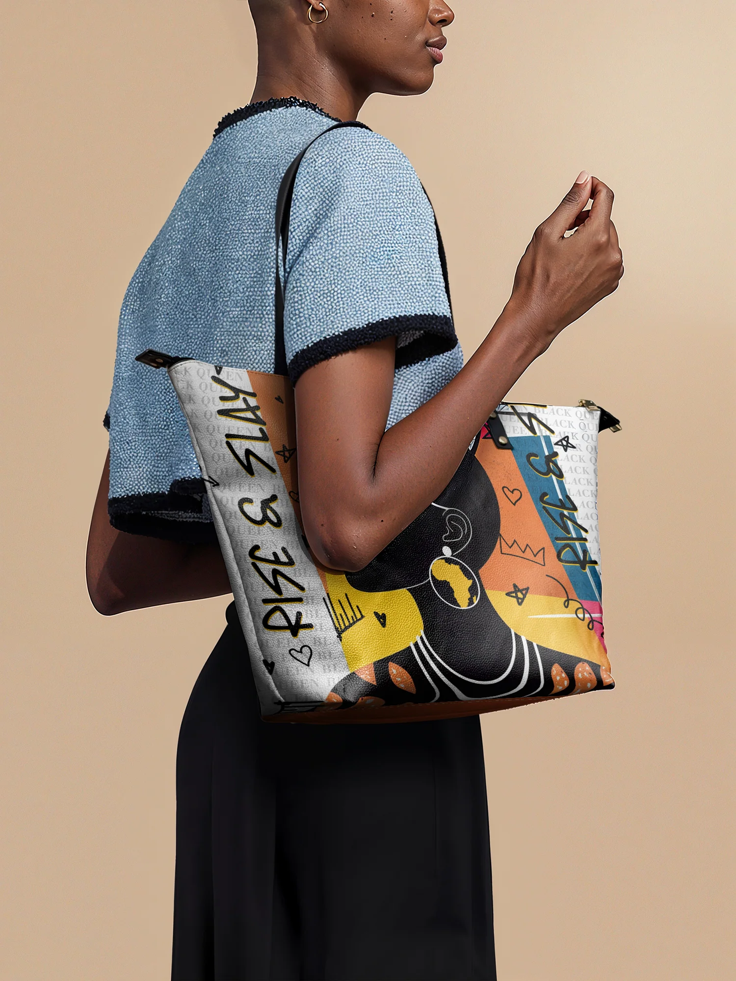 "Baridi" Leather Tote Bag - Image 3