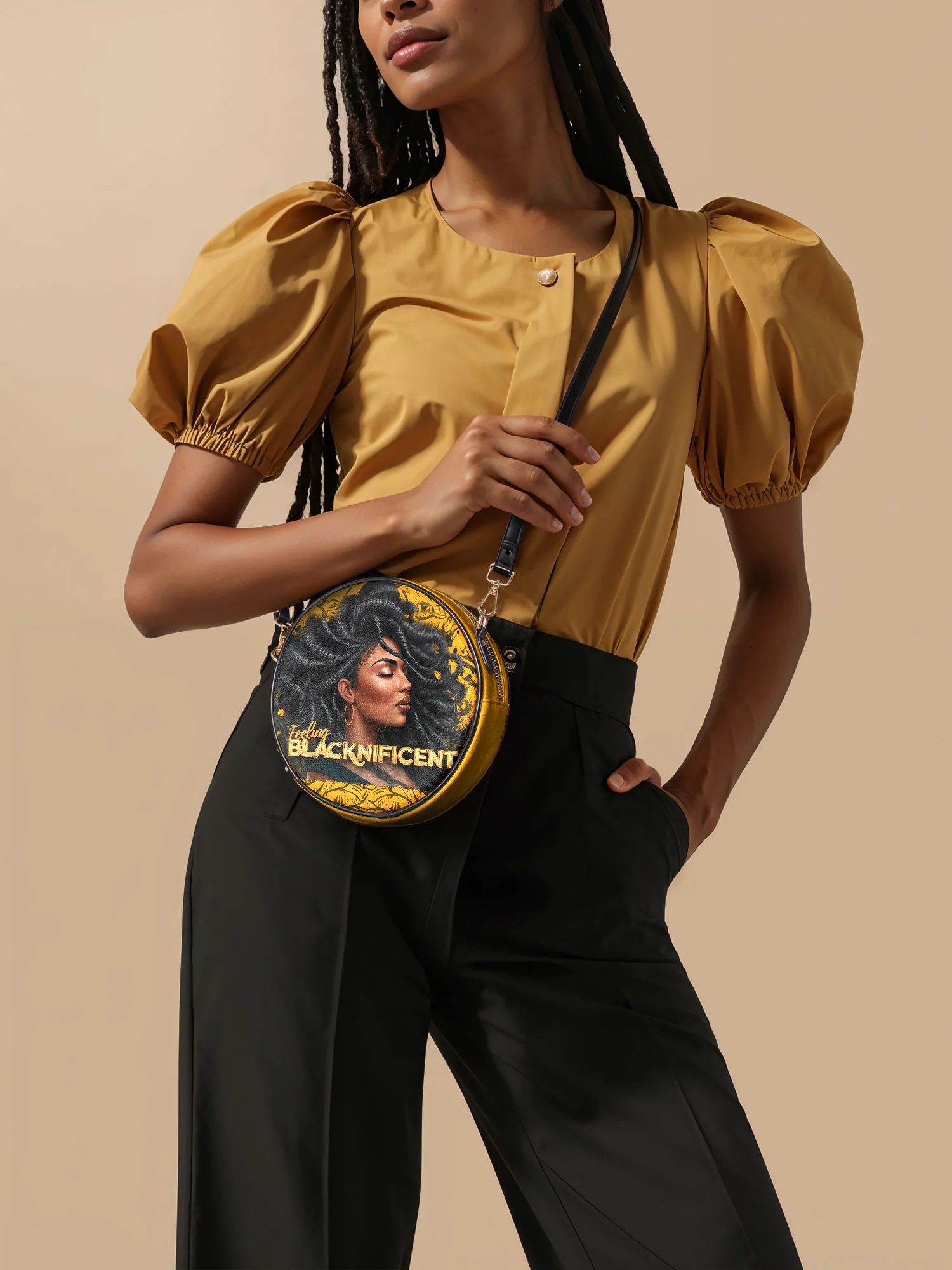 "Blacknificent" Circle Crossbody Bag - Image 2