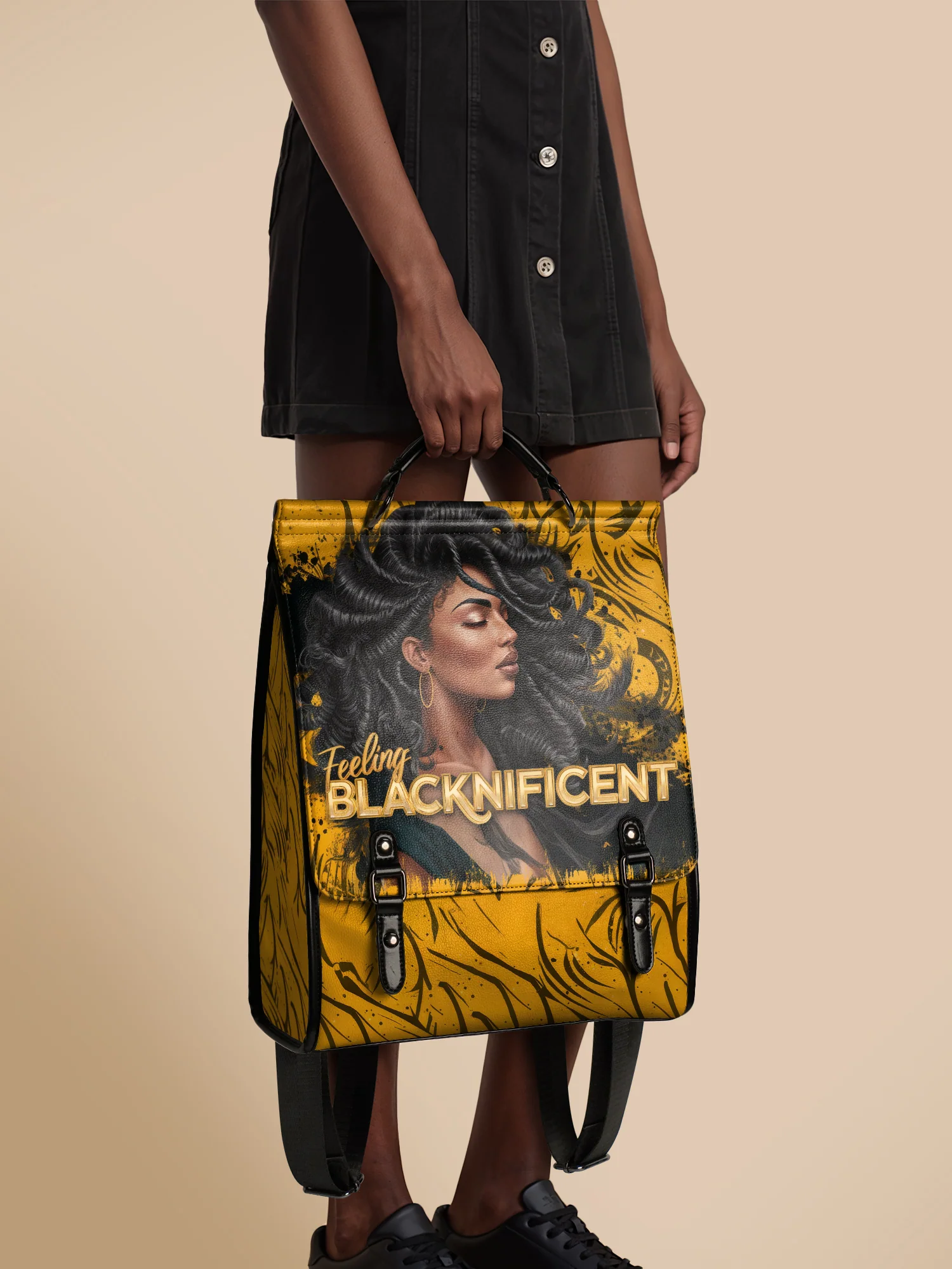 "Blacknificent" Leather Backpack - Image 2