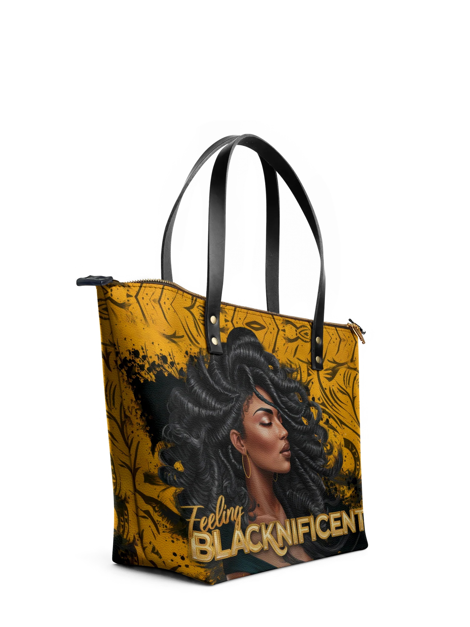 "Blacknificent" Leather Tote Bag - Image 5