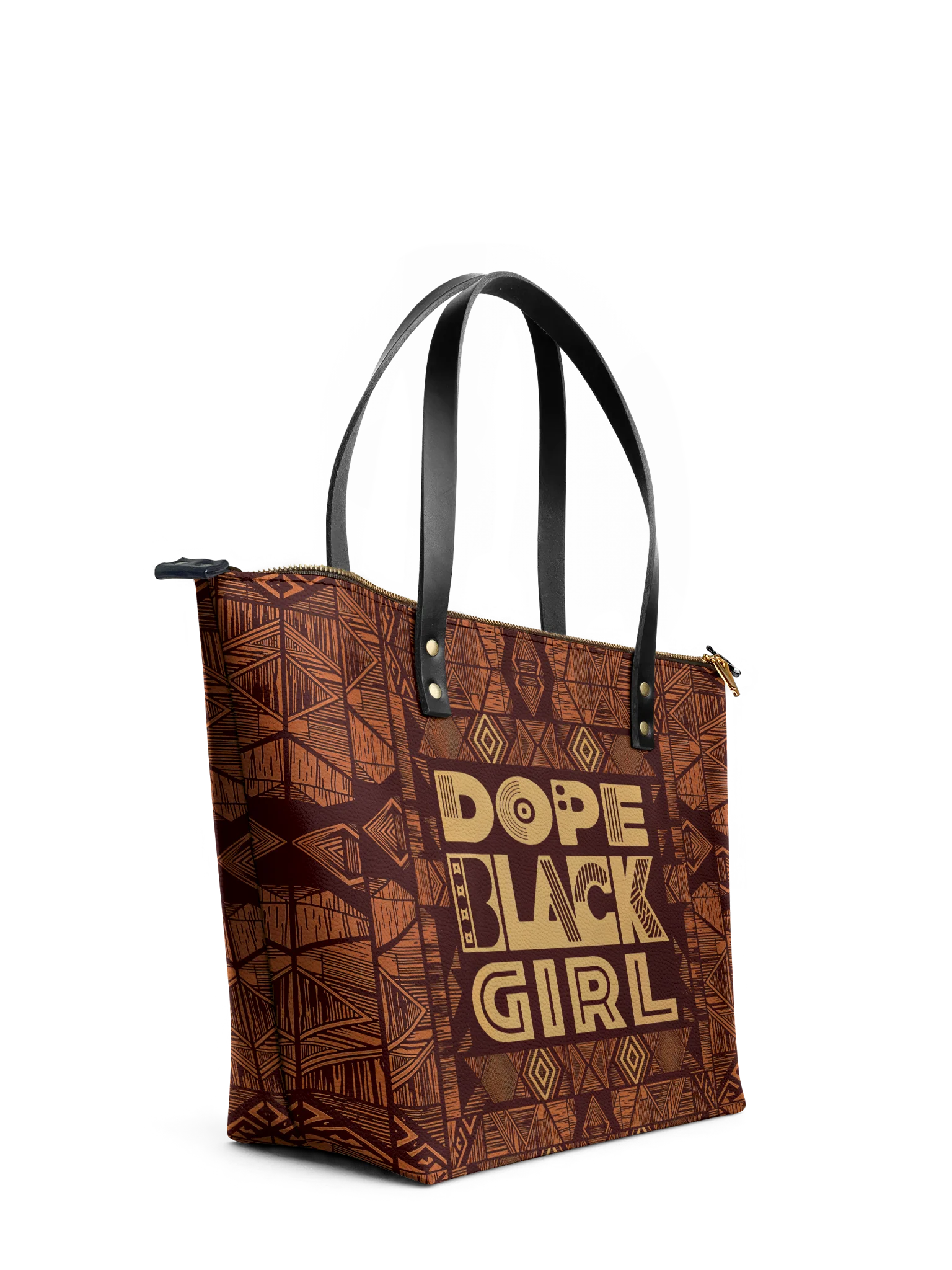 "Dope Black Girl" Leather Tote Bag - Image 5
