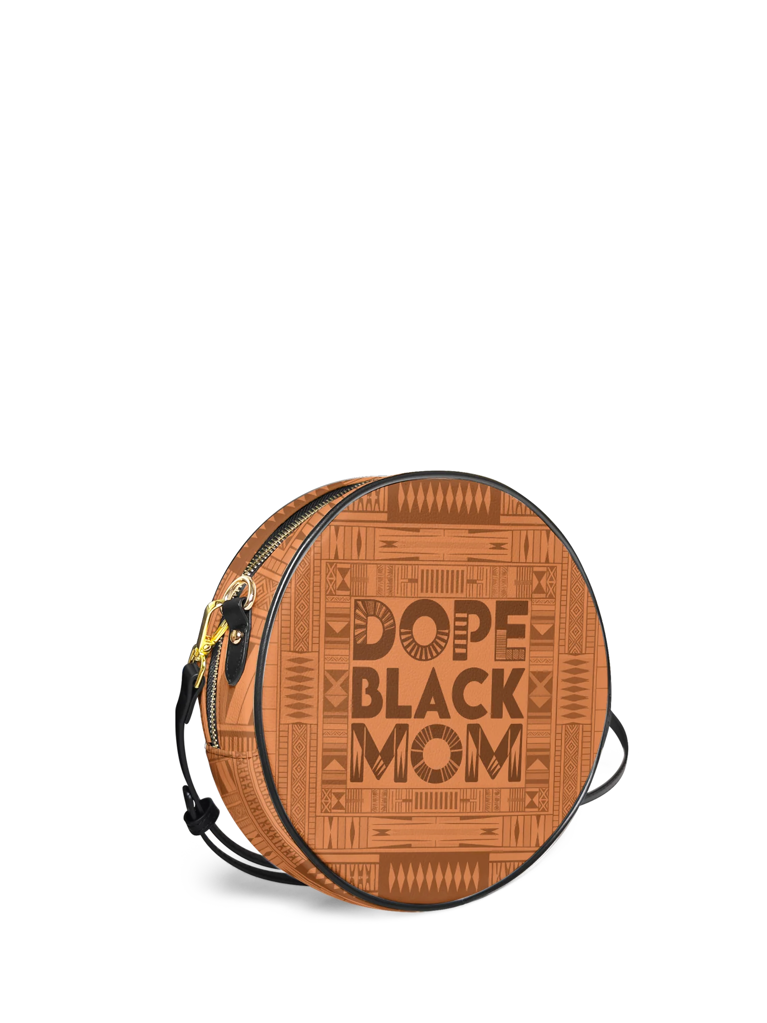 "Dope Black Mom" Circle Crossbody Bag - Image 5