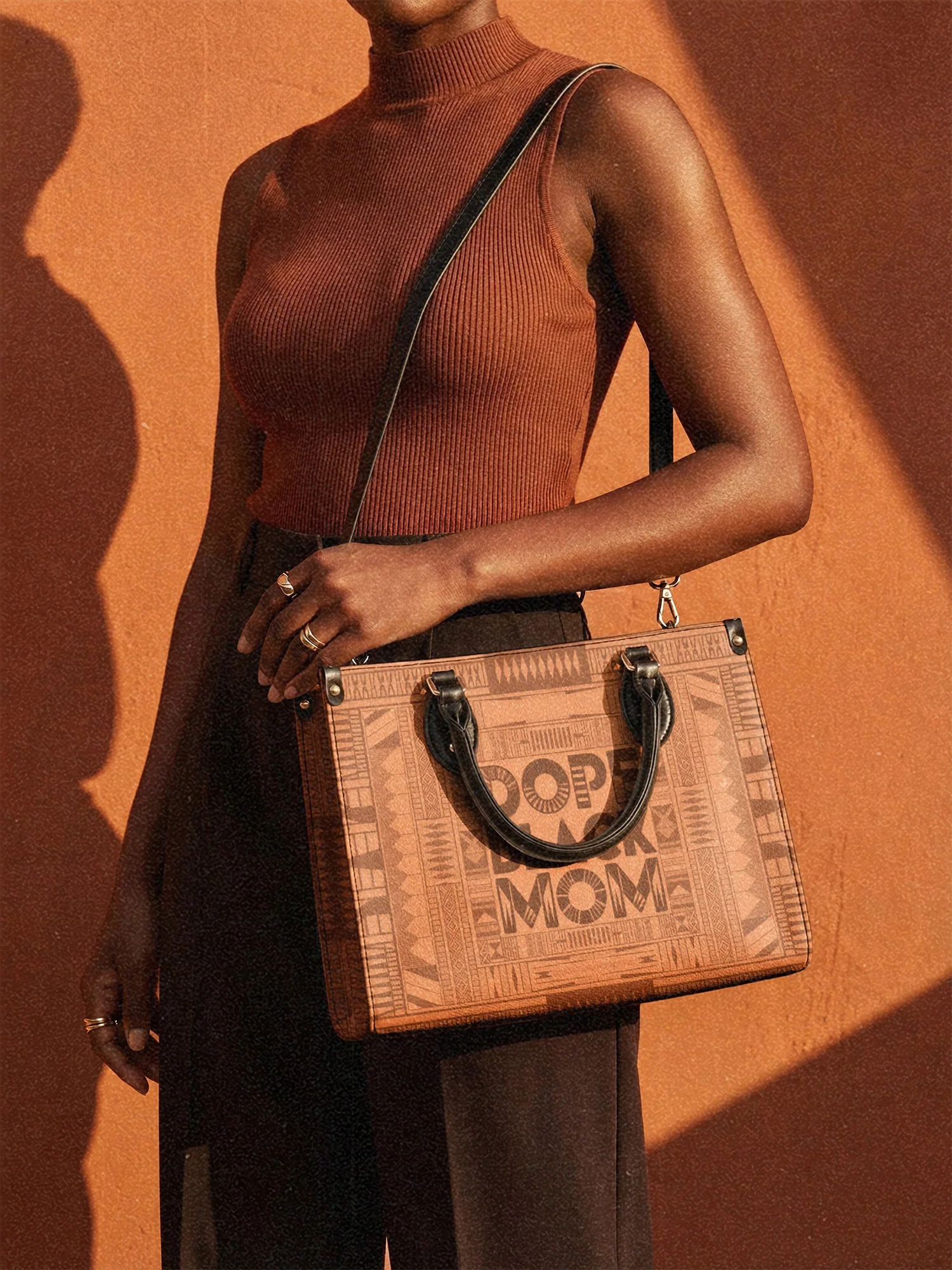 "Dope Black Mom" Leather Handbag - Image 3