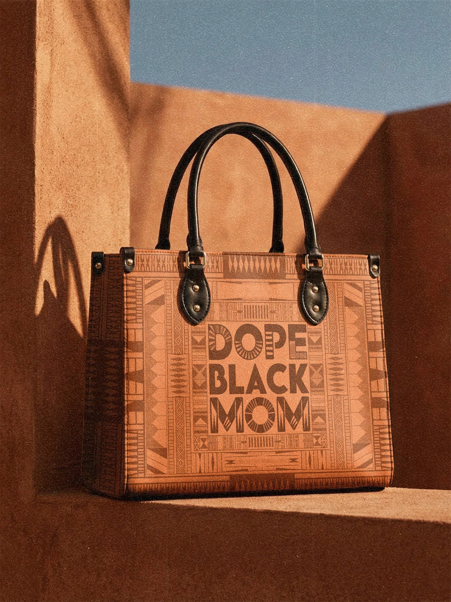 "Dope Black Mom" Leather Handbag - Image 4