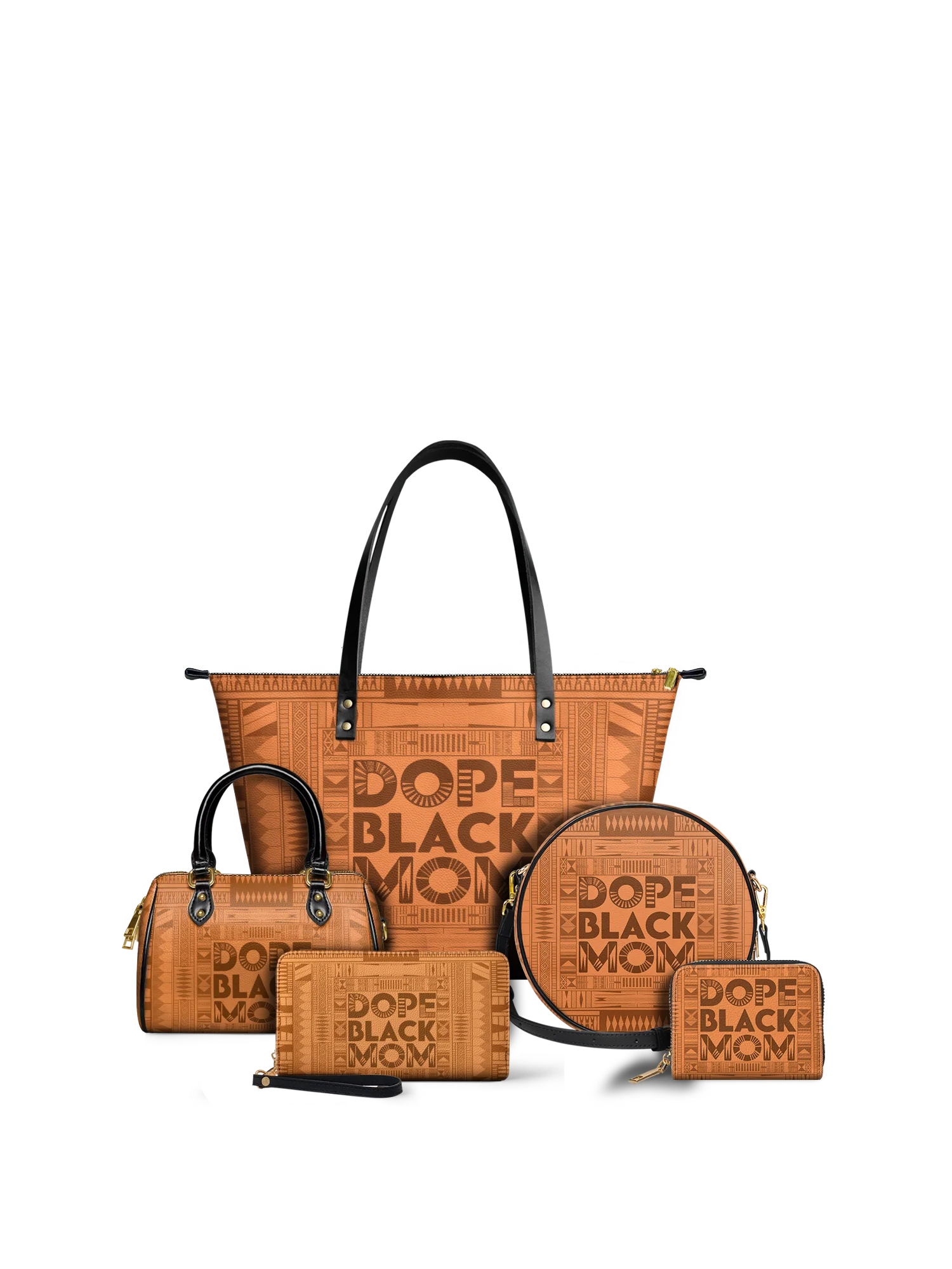 "Dope Black Mom" Leather Tote Bag - Image 10