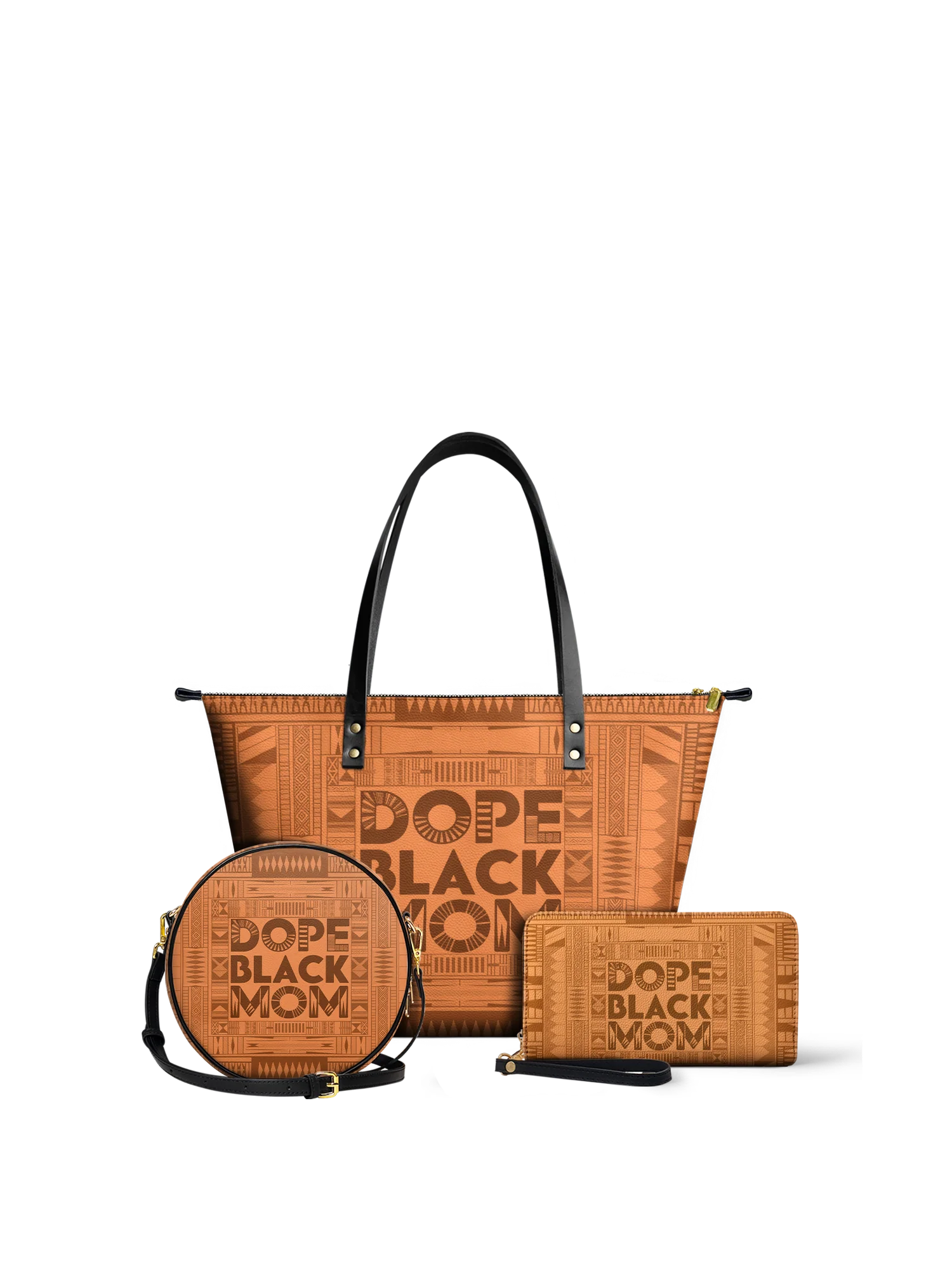 "Dope Black Mom" Leather Tote Bag - Image 9
