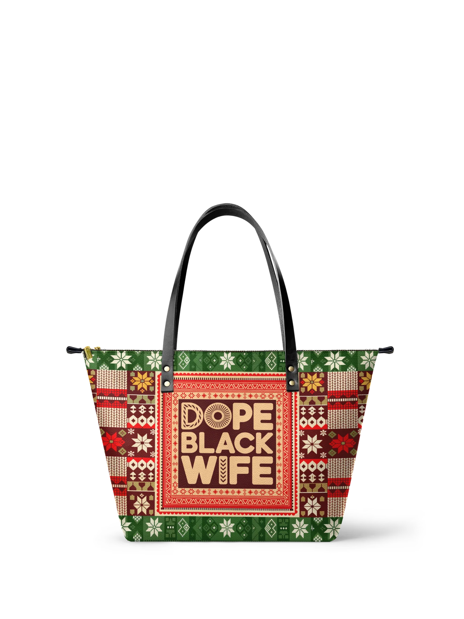 "Dope Black Wife" Frosted Pine Leather Tote Bag Today's Deal - Image 5