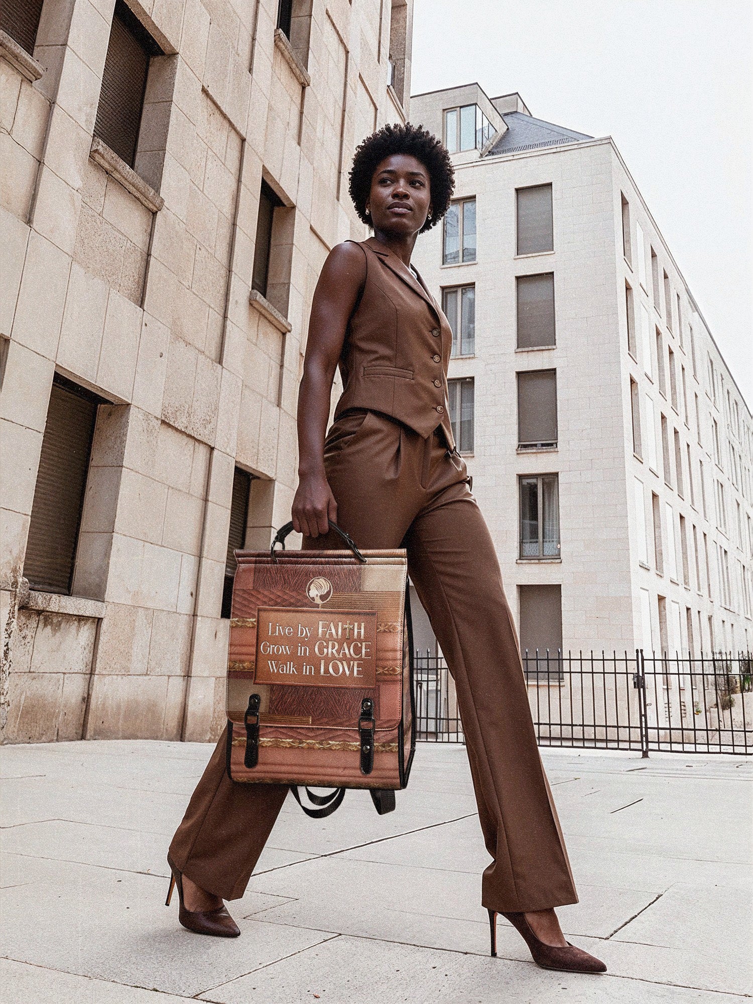 "Eliora" Leather Backpack - Image 4