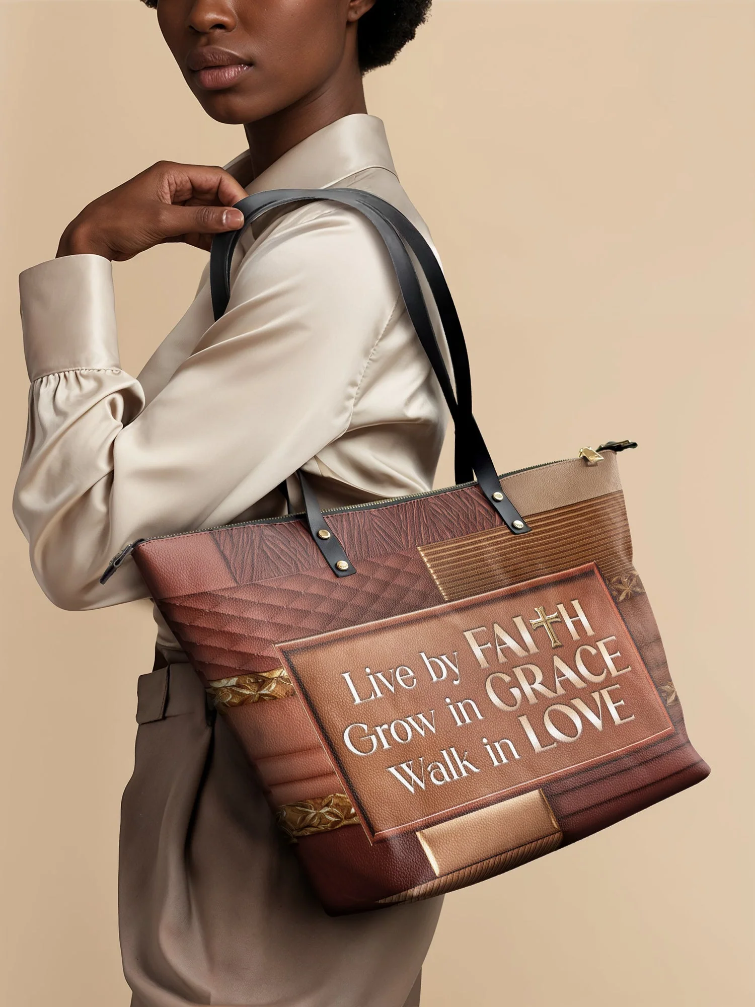"Eliora" Leather Tote Bag - Image 3
