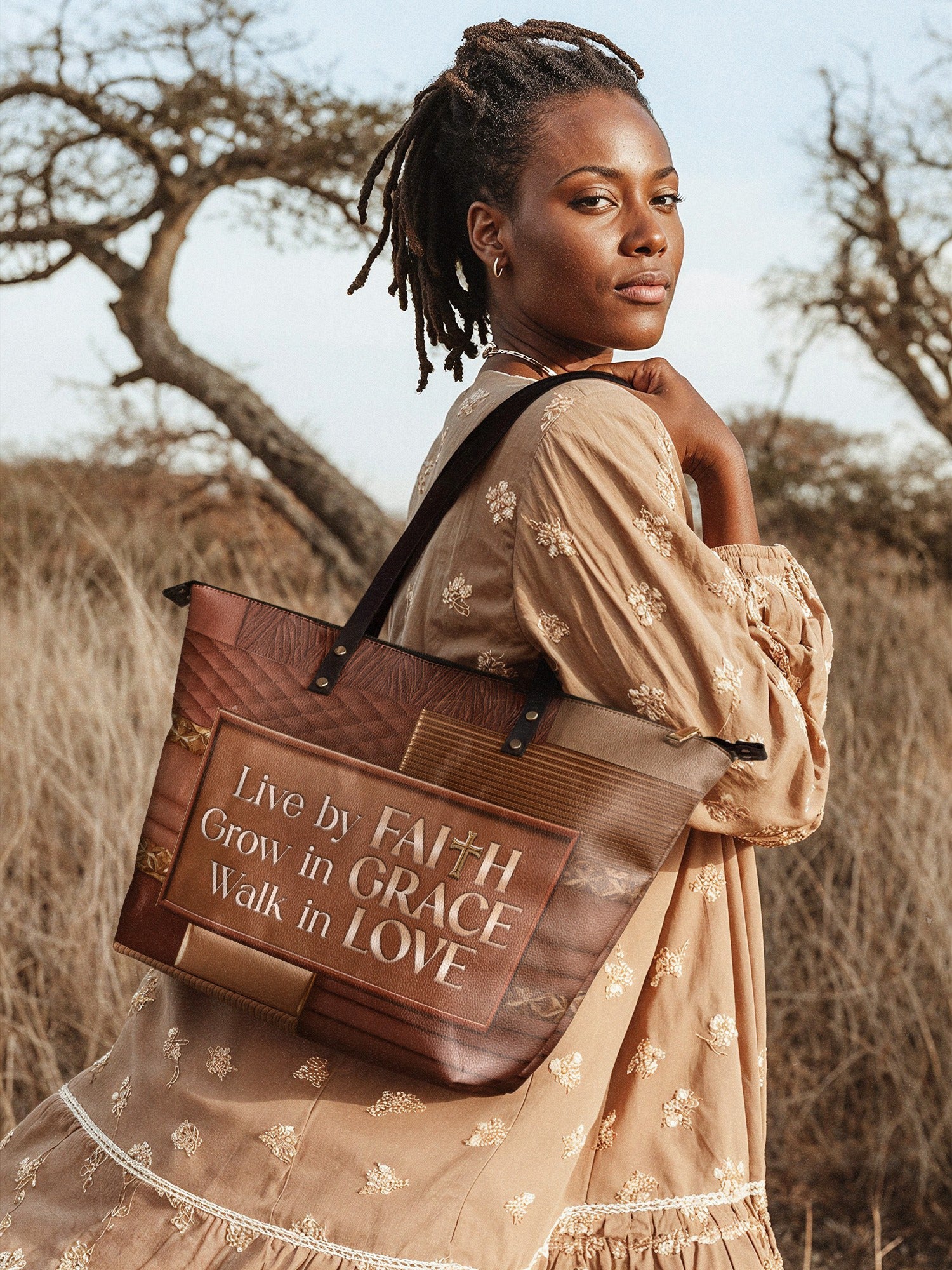 "Eliora" Leather Tote Bag - Image 4