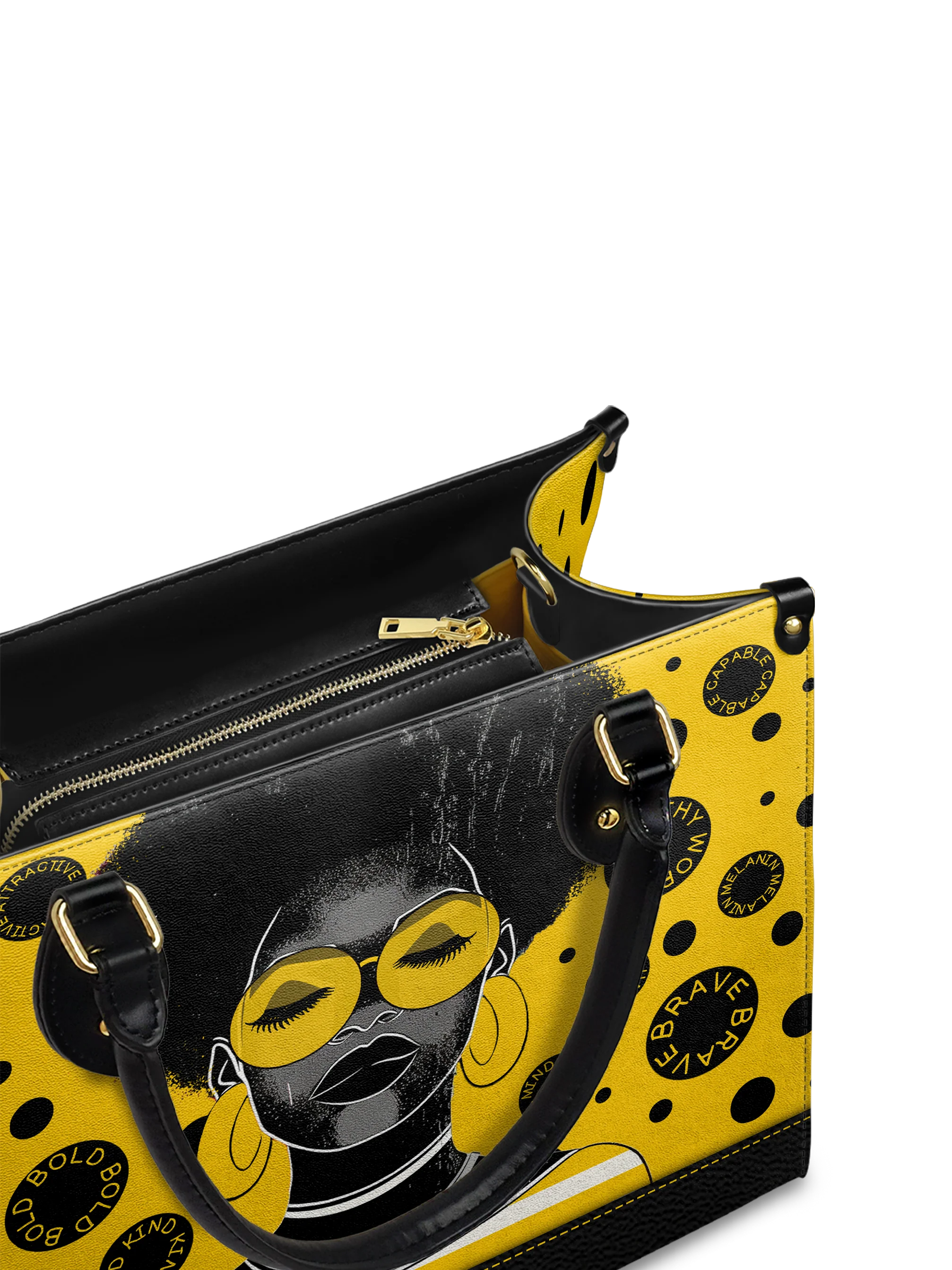 "Fahari" Marigold Pop Leather Handbag Today's Deal - Image 8
