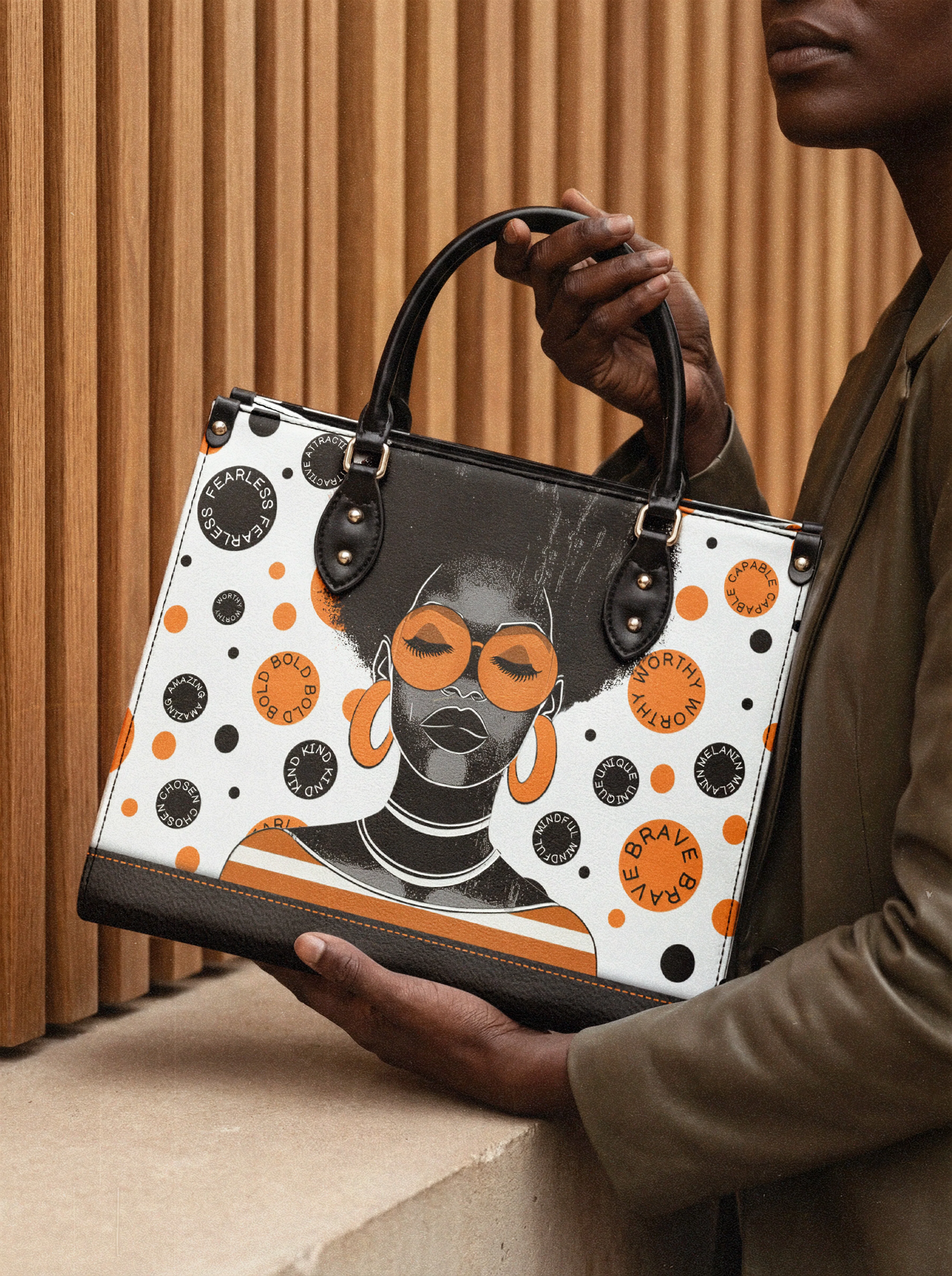 "Fahari" Marshmallow Citrus Leather Handbag - Image 2
