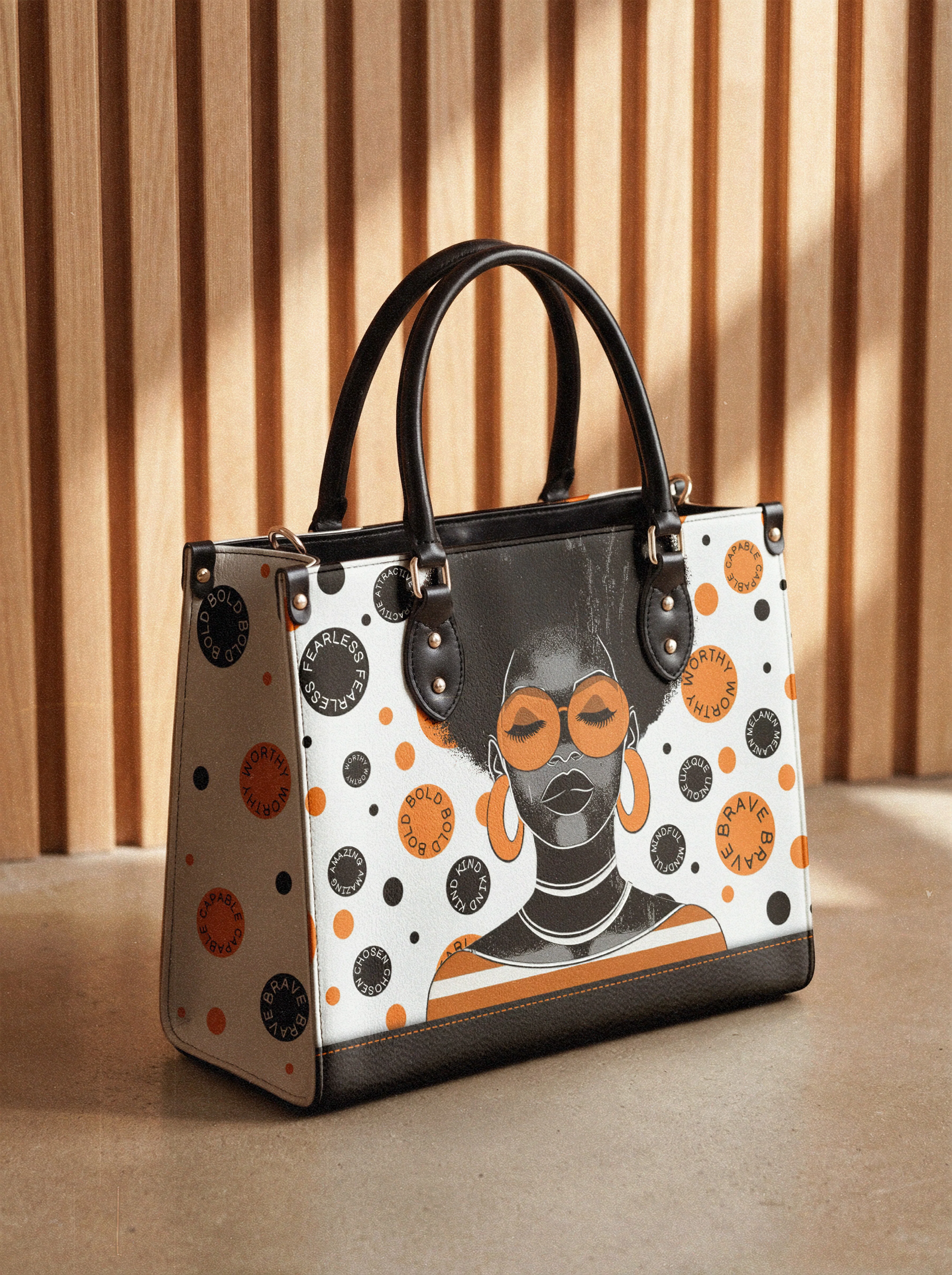 "Fahari" Marshmallow Citrus Leather Handbag - Image 4