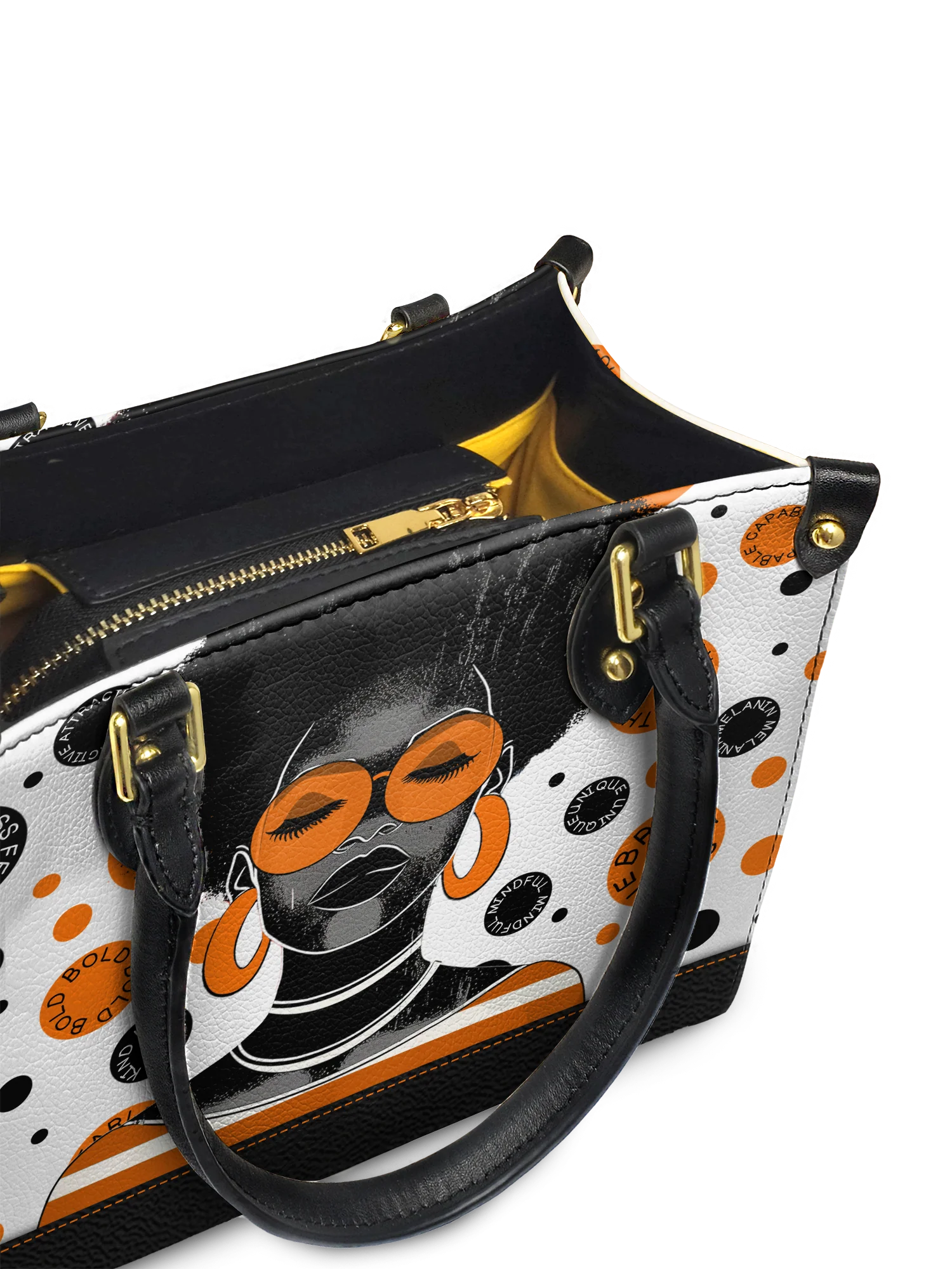 "Fahari" Marshmallow Citrus Small Leather Handbag - Image 6