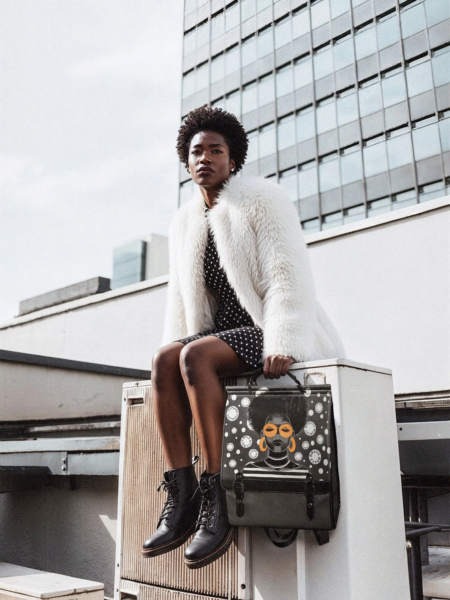 "Fahari" Monochrome Leather Backpack - Image 4