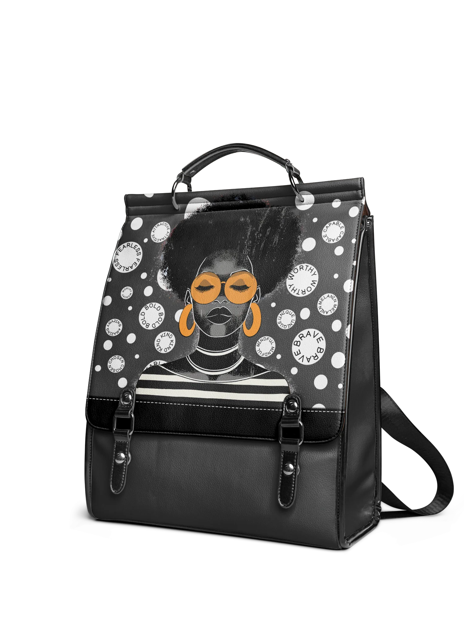 "Fahari" Monochrome Leather Backpack - Image 5