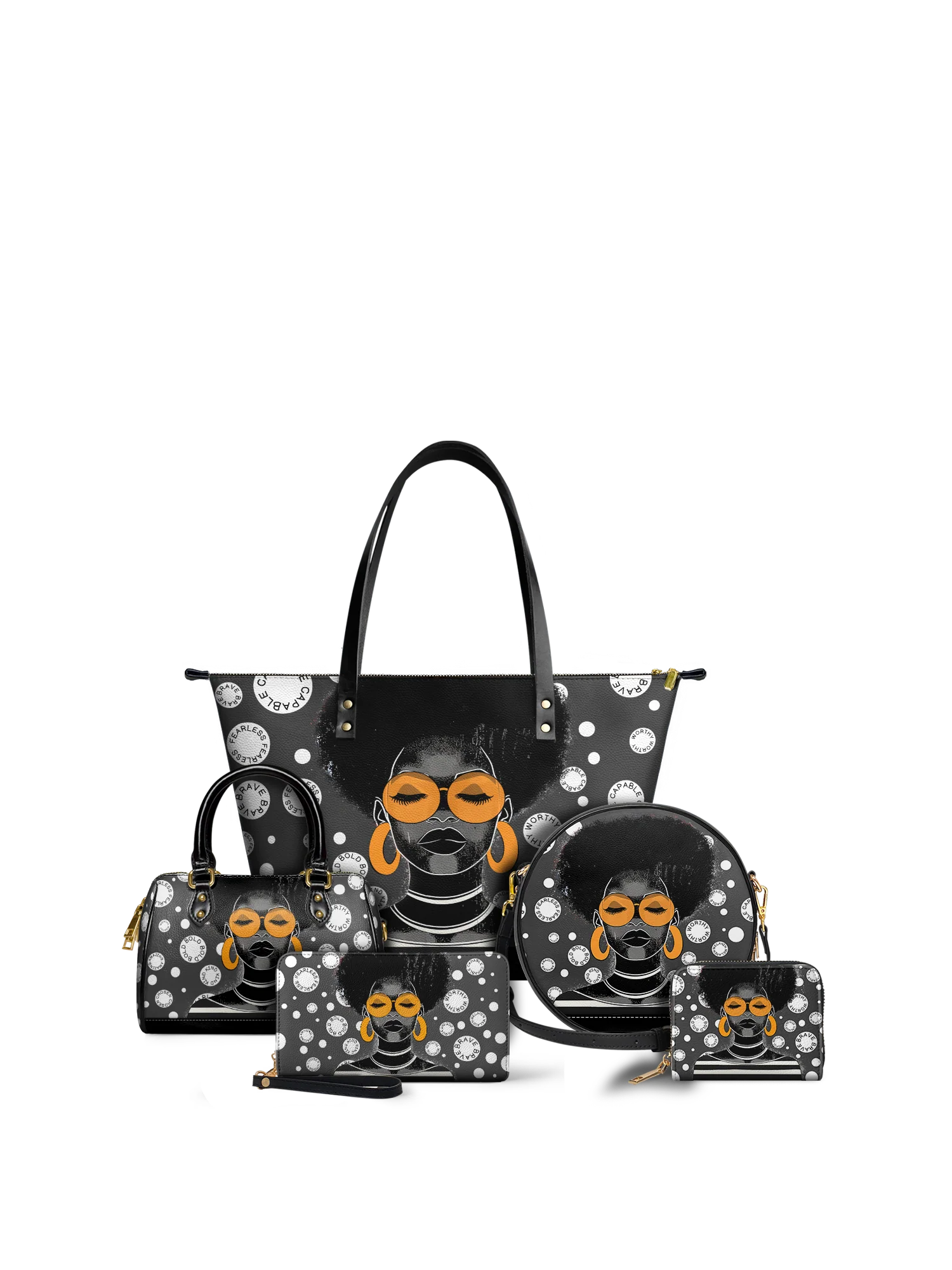 "Fahari" Monochrome Leather Tote Bag - Image 10