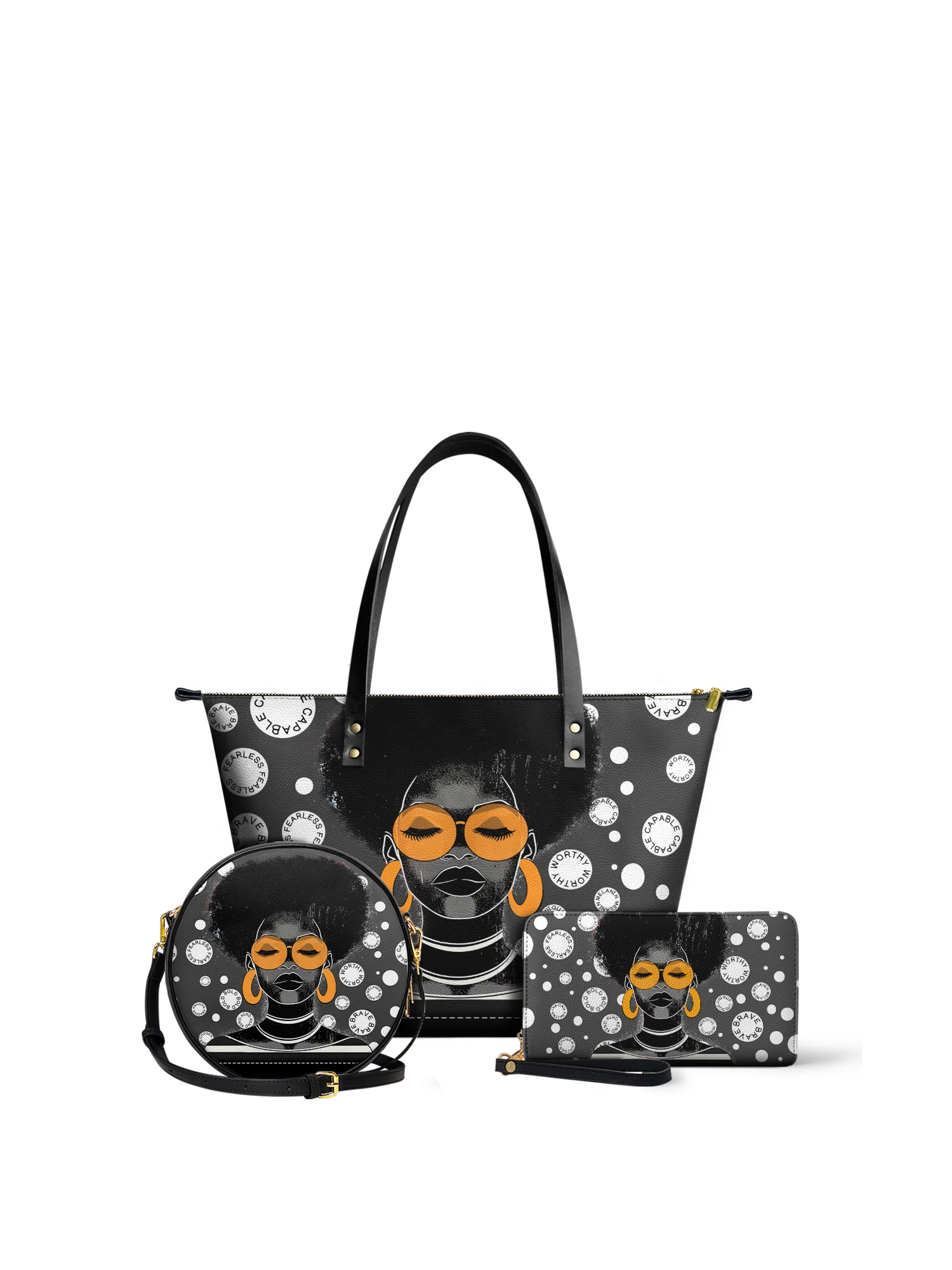 "Fahari" Monochrome Leather Tote Bag - Image 9