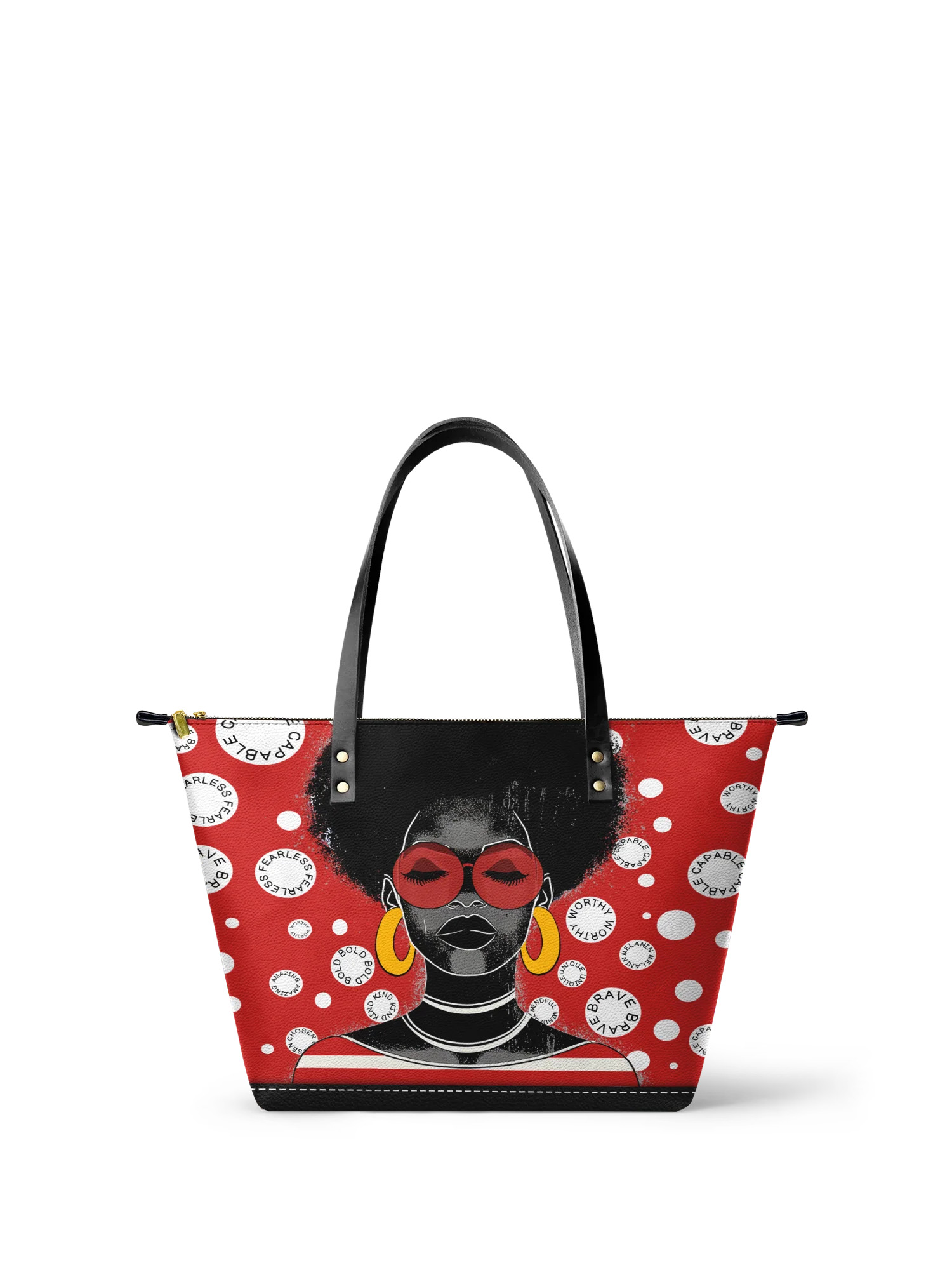 "Fahari" Strawberry Pop Leather Tote Bag