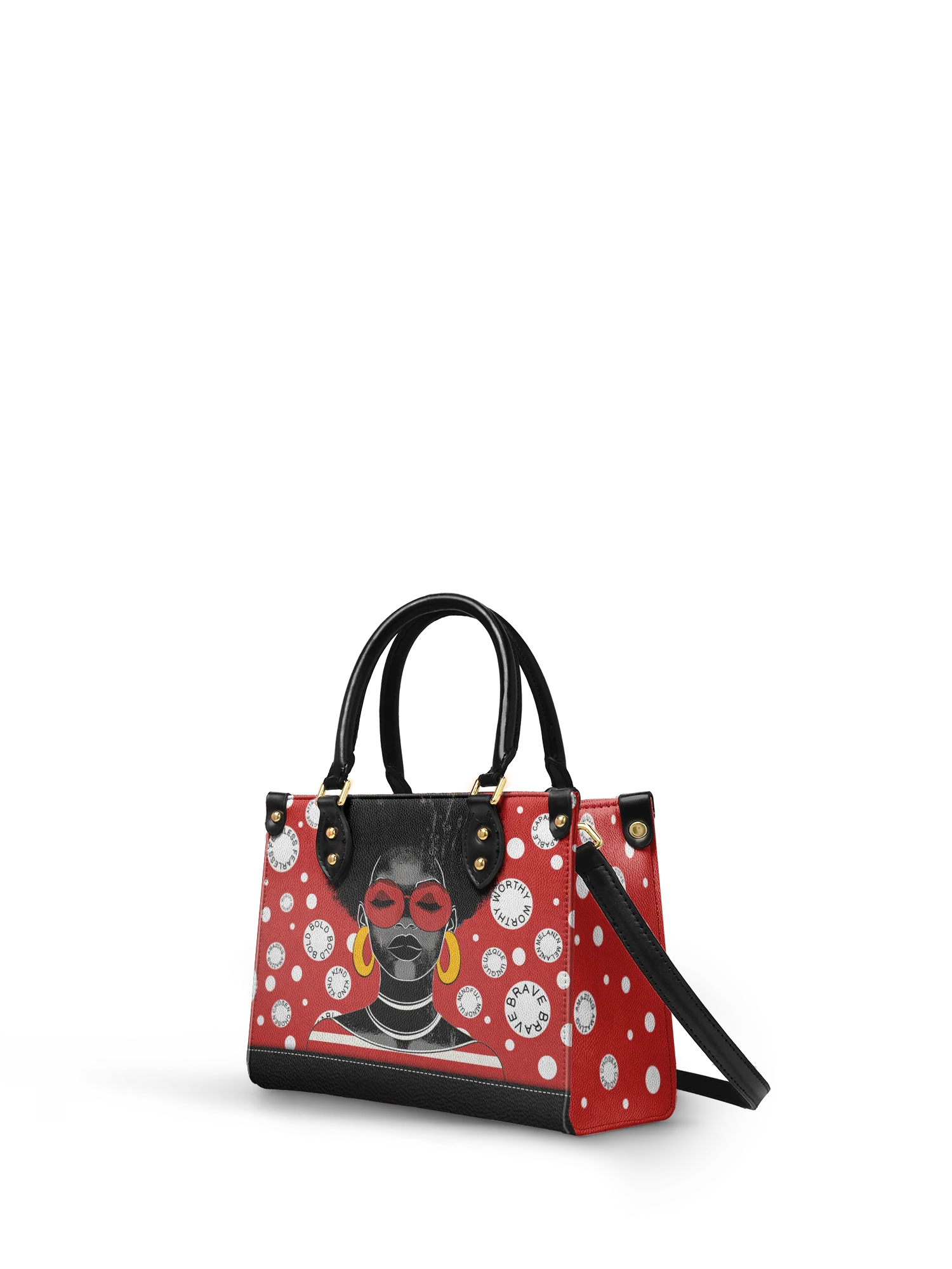 "Fahari" Strawberry Pop Small Leather Handbag - Image 4